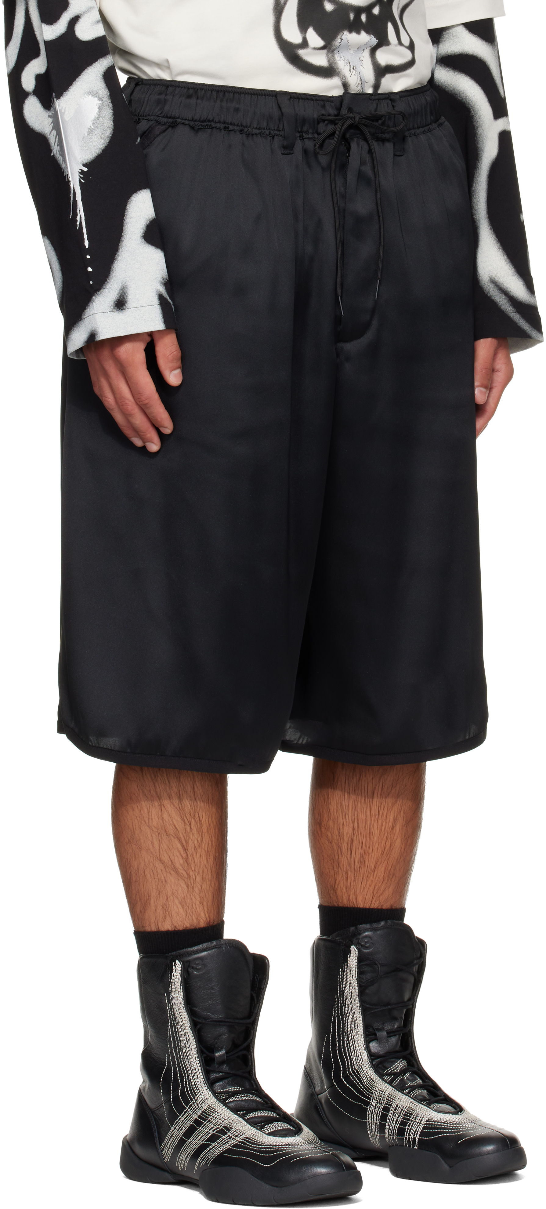 Y-3 - Black Liquid Logo Shorts
