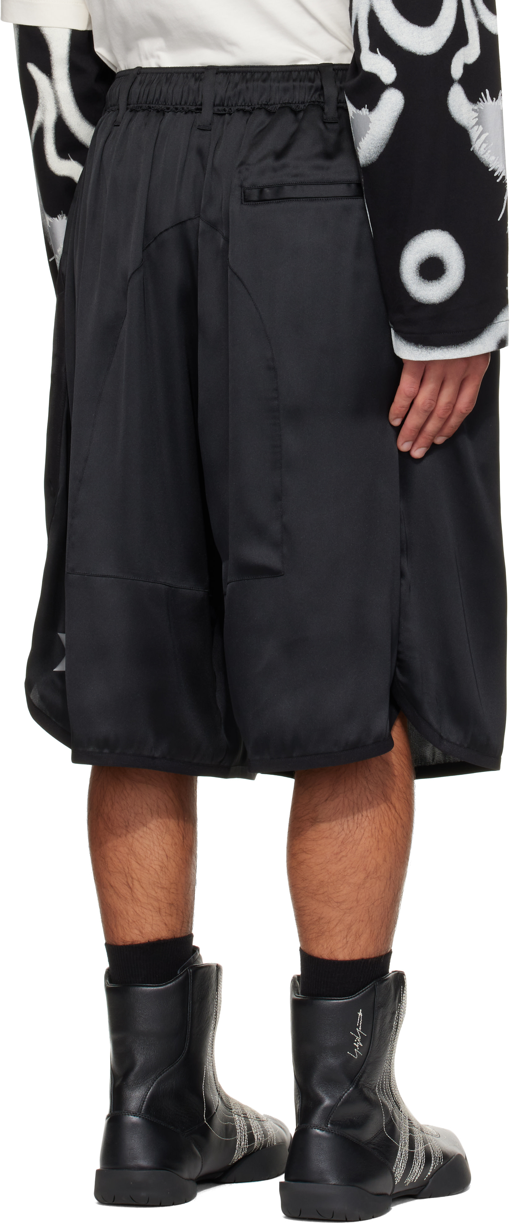 Y-3 - Black Liquid Logo Shorts
