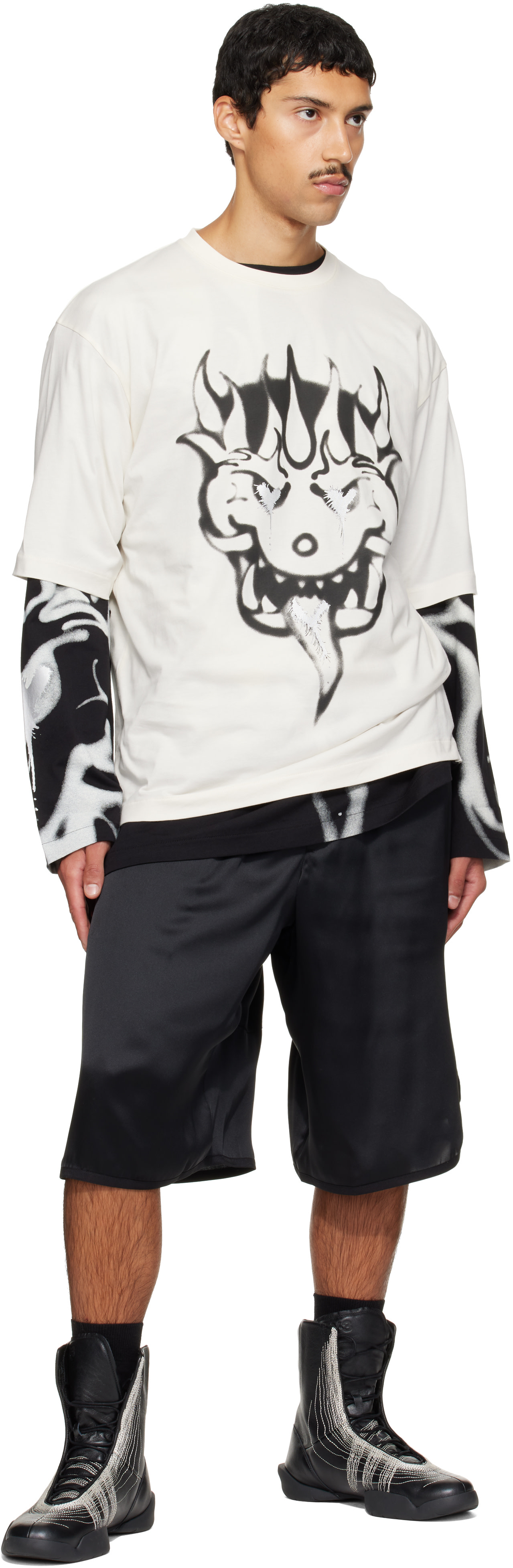 Y-3 - Black Liquid Logo Shorts