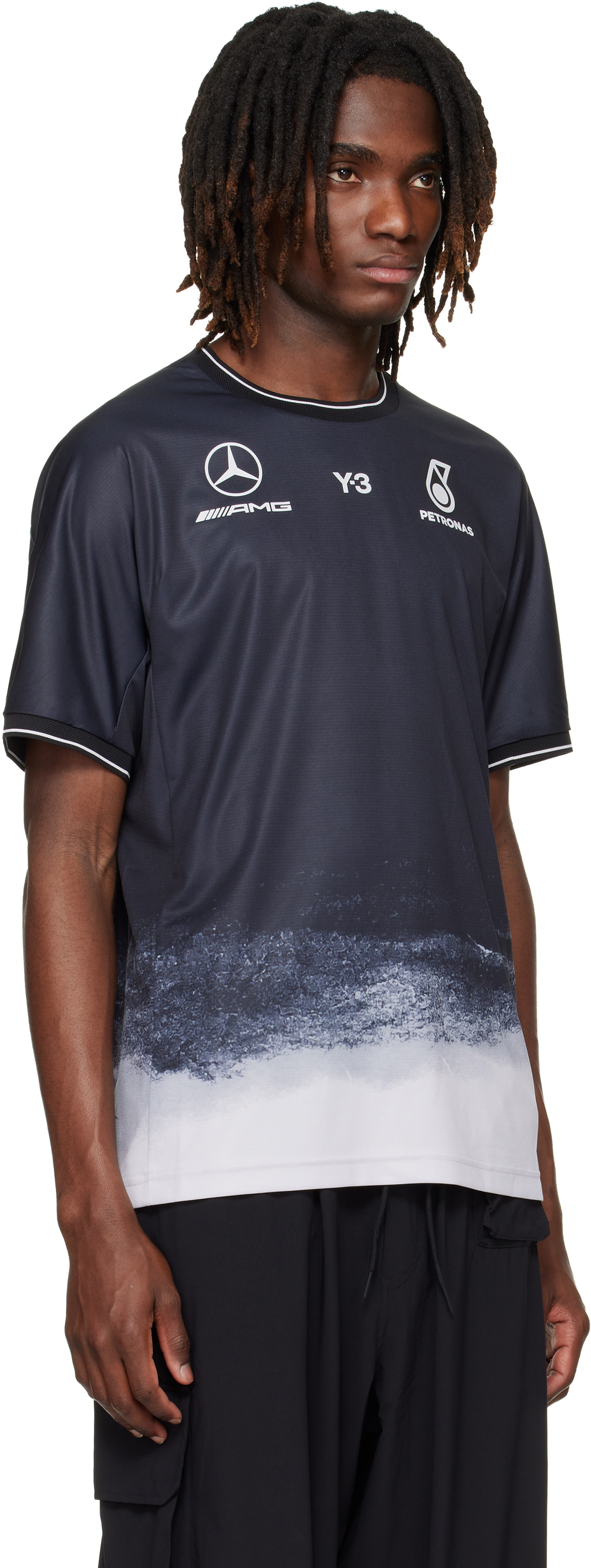26ss 新品 Y-3 ワイスリー Y-3 Mercedes ジャージTシャツ Y-3: ブラック Mercedes-AMG F1エディション Mechanics ジャージ T