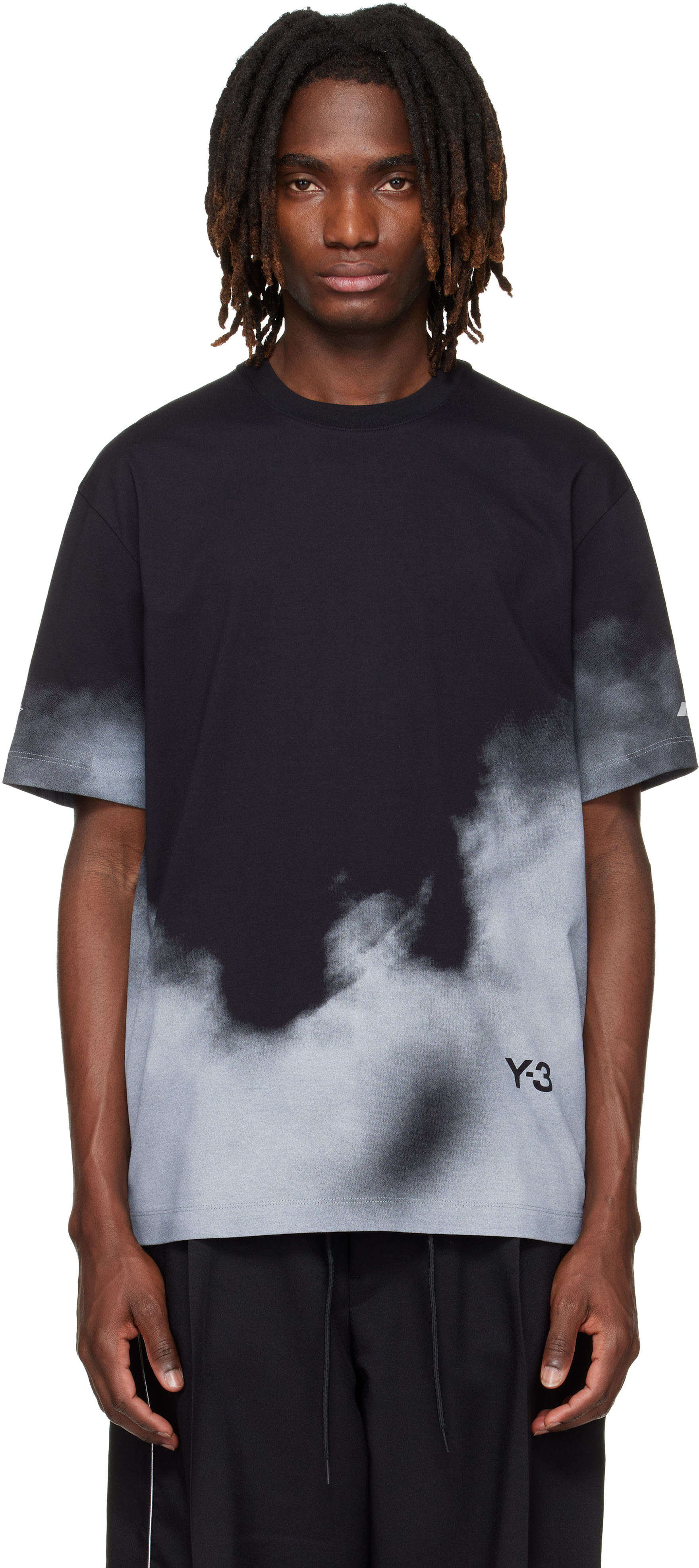 Y-3: Black & Gray Mercedes-AMG F1 Edition Tour T-shirt | SSENSE 