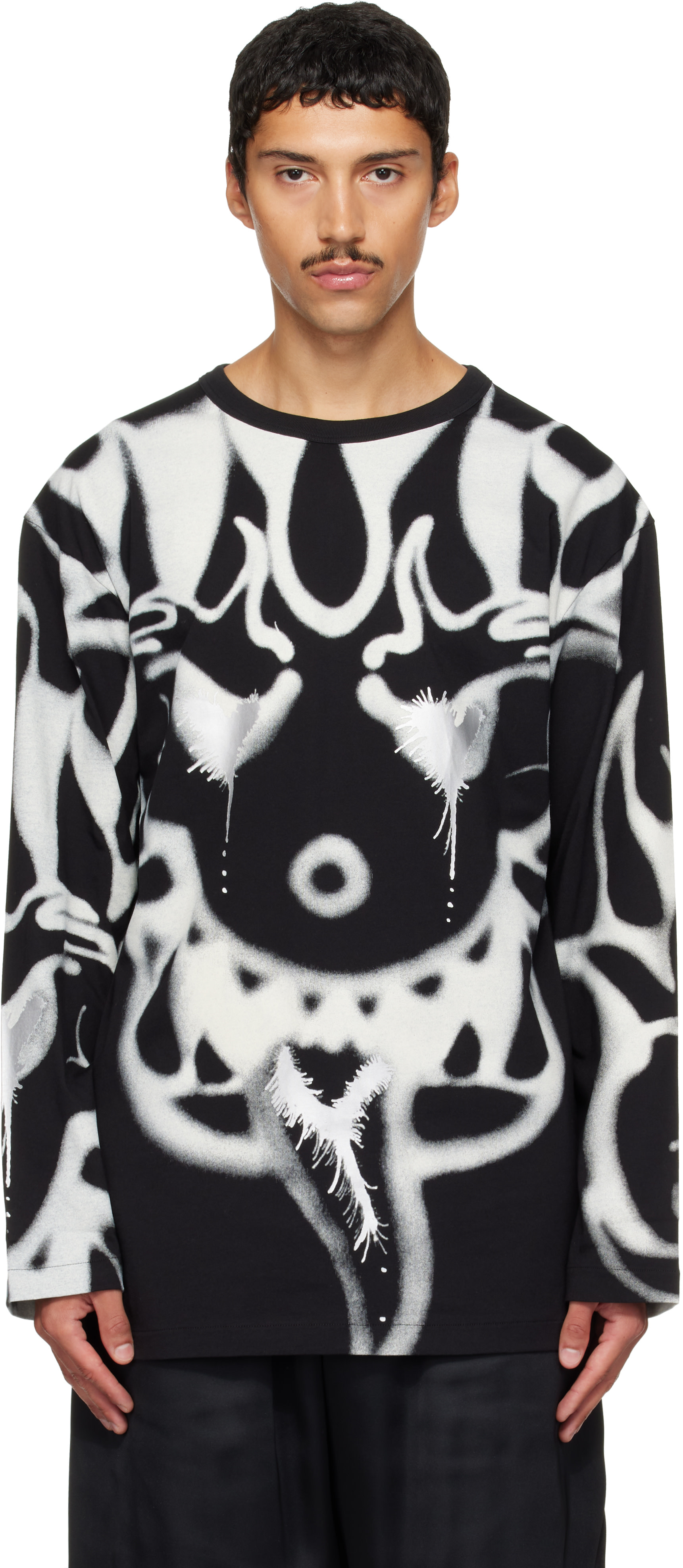 Y-3: ブラック Chitoエディション グラフィック 長袖Tシャツ | SSENSE 日本