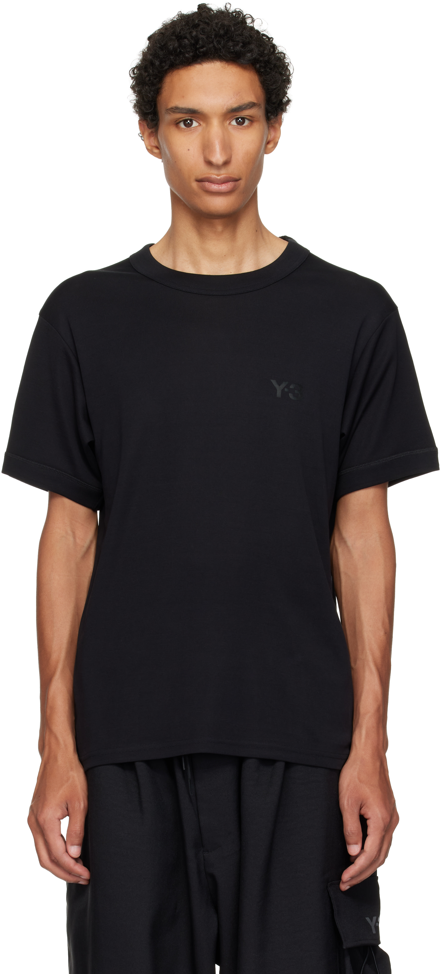 Y-3: ブラック スリム 半袖Tシャツ | SSENSE 日本