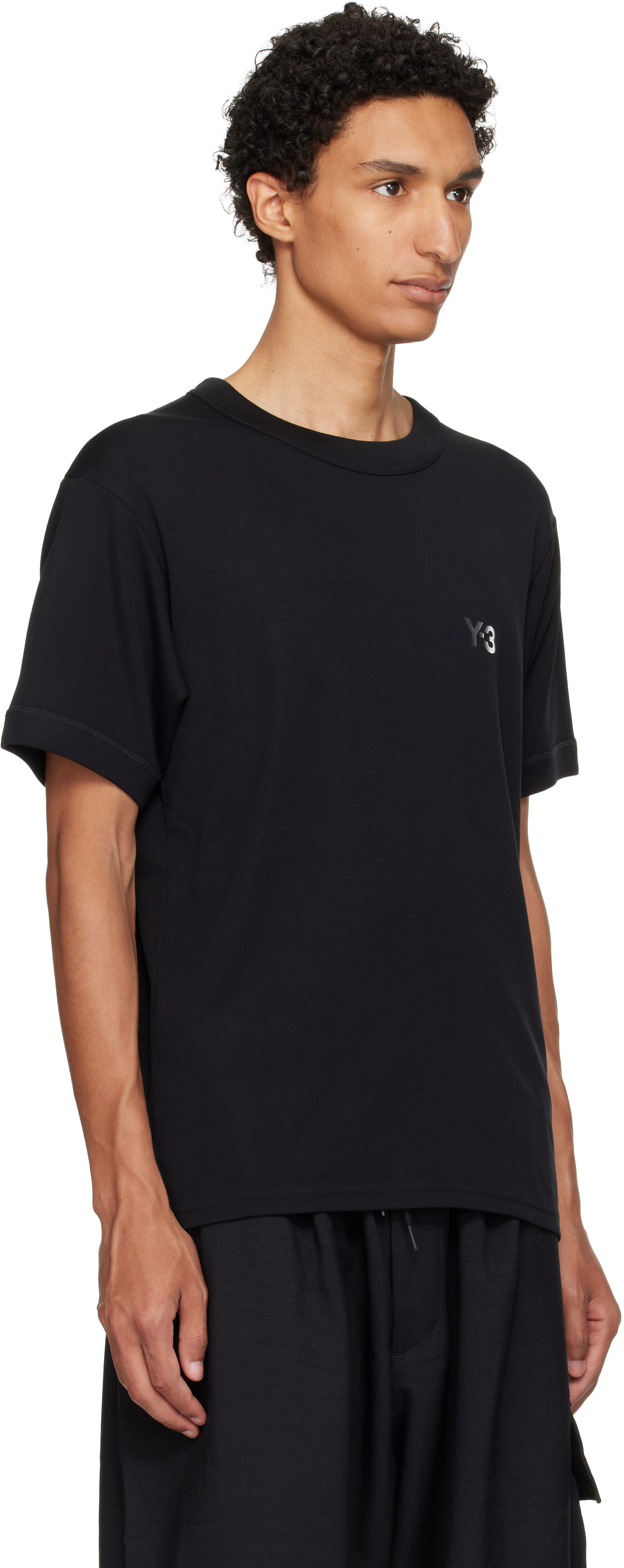 Y-3 ワイスリー Tシャツ ブラック 半袖　Sサイズ Y-3: ブラック スリム 半袖Tシャツ | SSENSE 日本