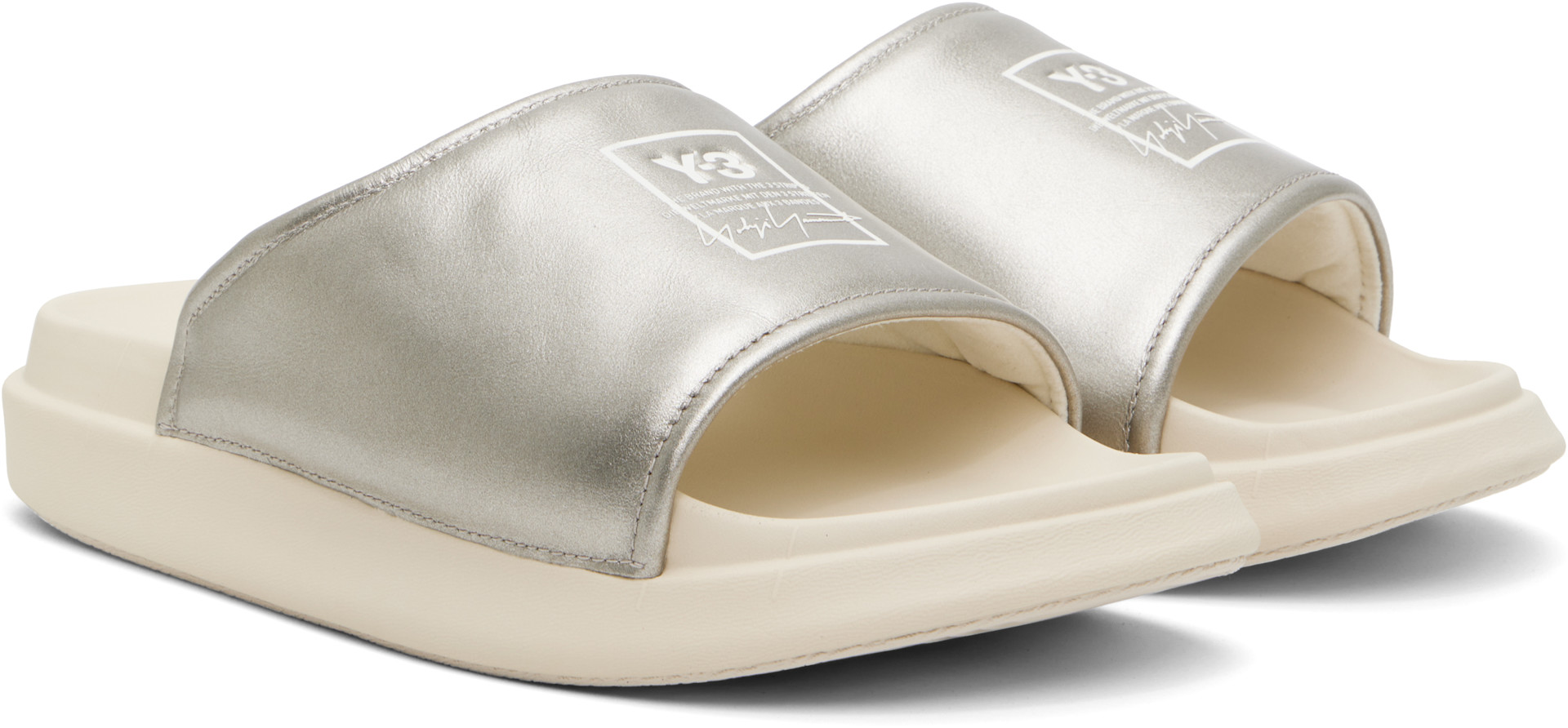 Y-3 - Silver 'Y-3' Slides