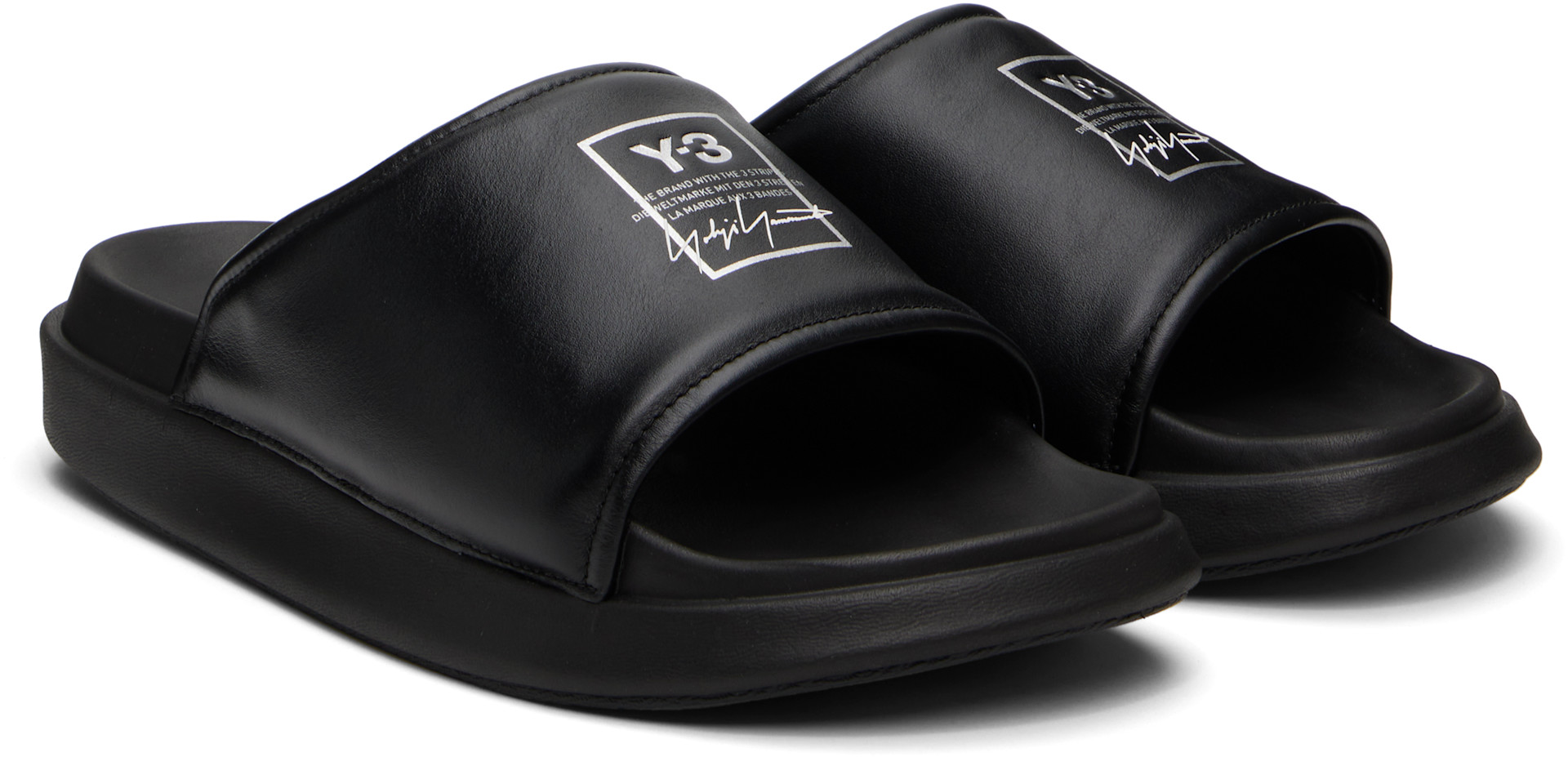 Y-3 - 블랙 Y-3 슬라이드 샌들