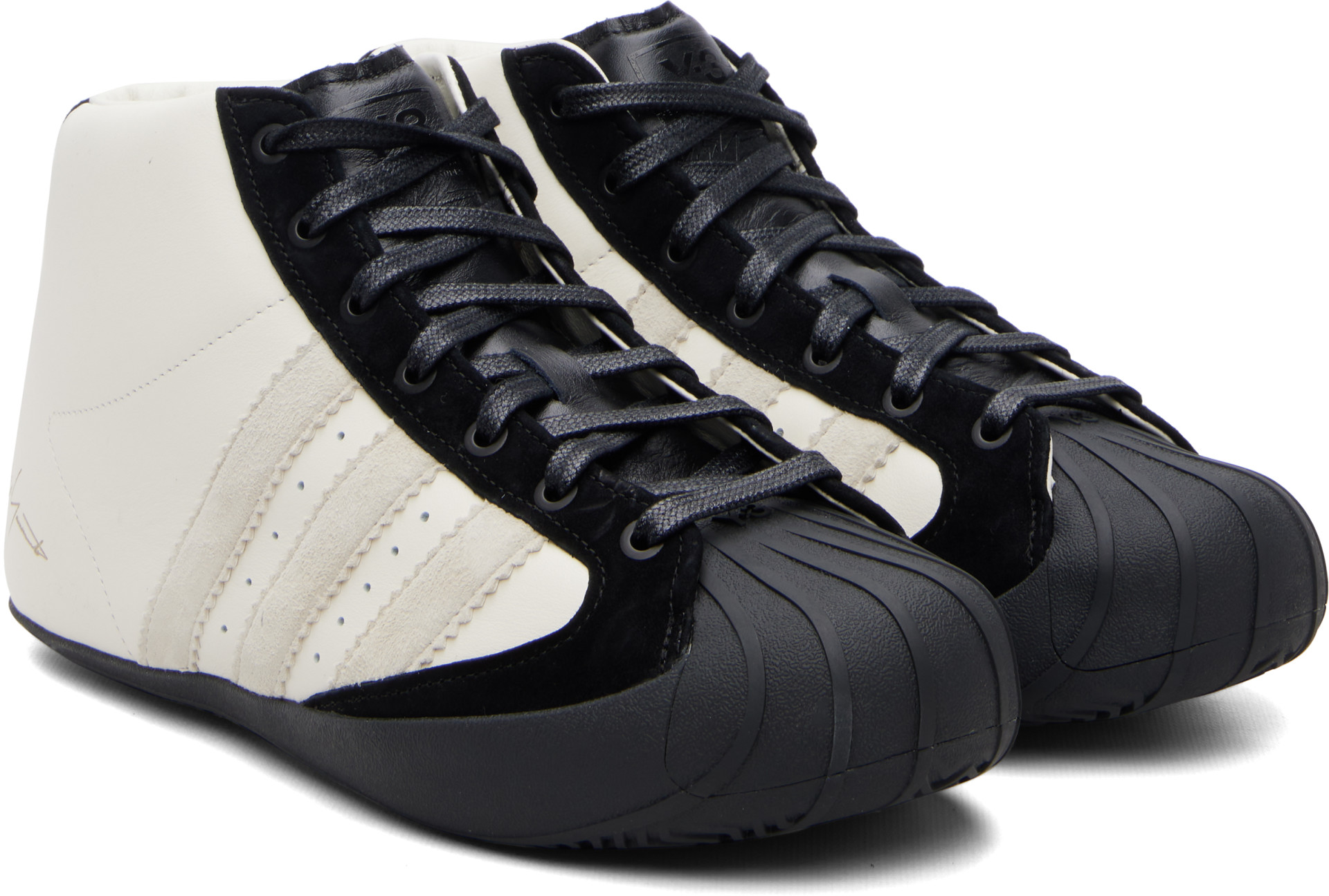 Y-3 - 화이트 & 블랙 프로 모델 3G 스니커즈