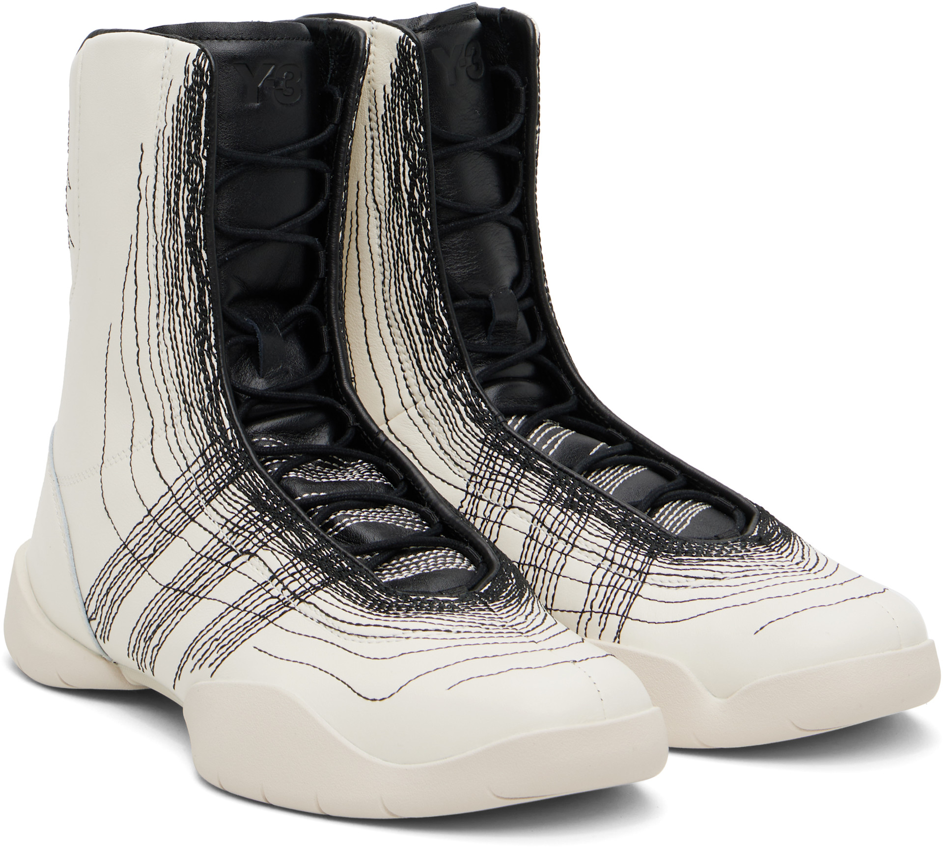 Y-3 - 화이트 레구 하이탑 스니커즈
