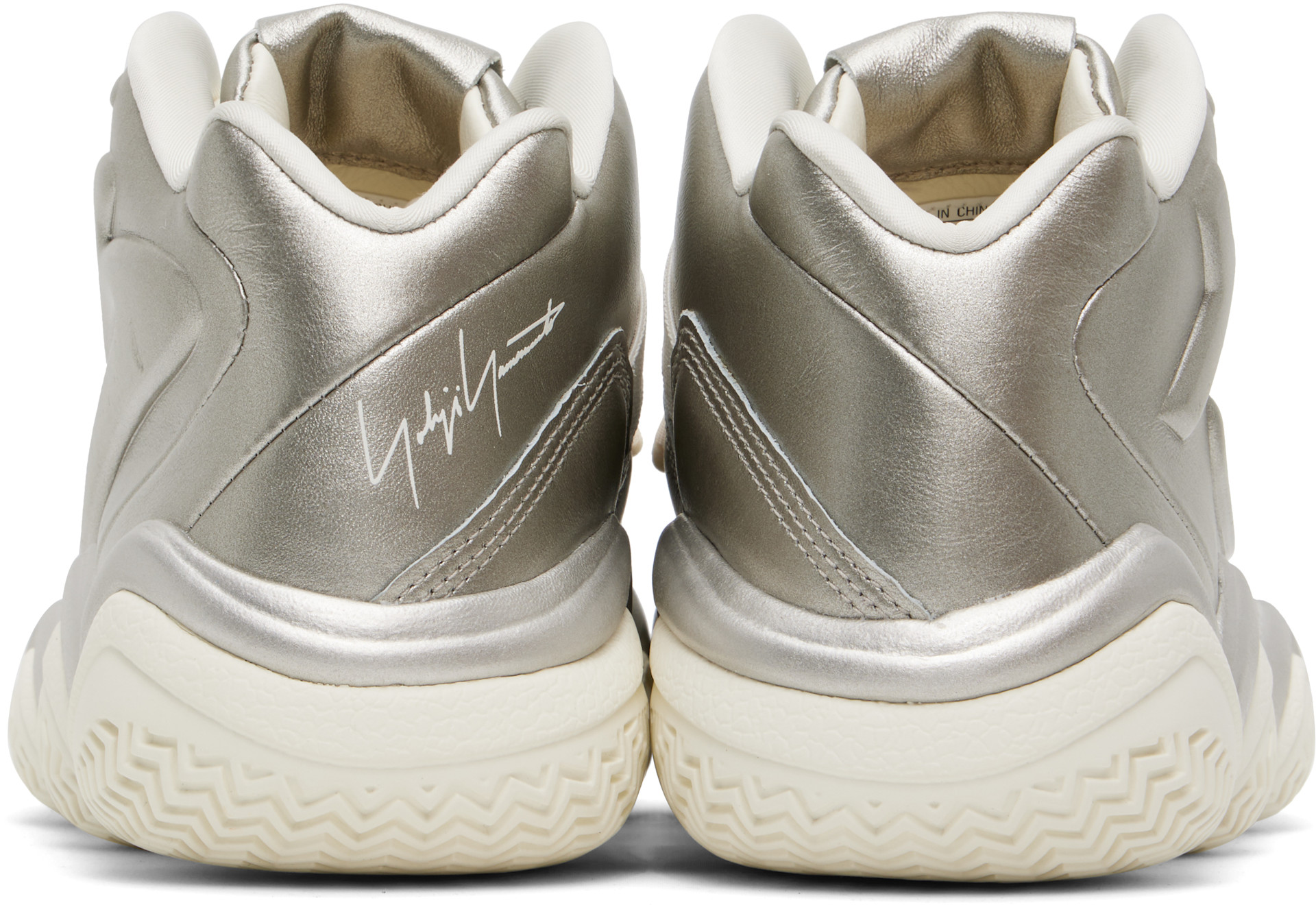 Y-3 - Baskets Megaball argentées