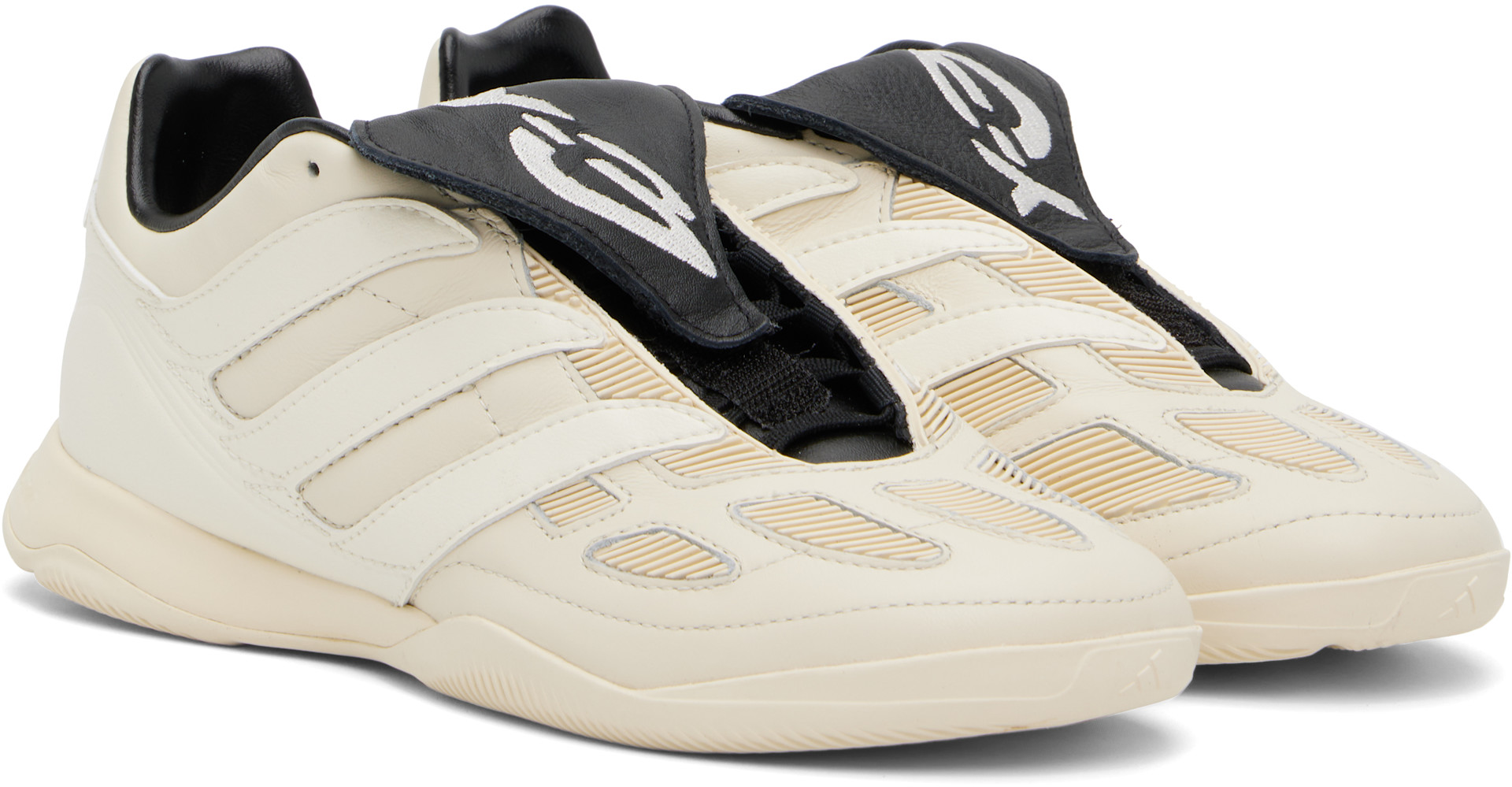 Y-3 - Baskets Predator Precision blanc cassé en cuir