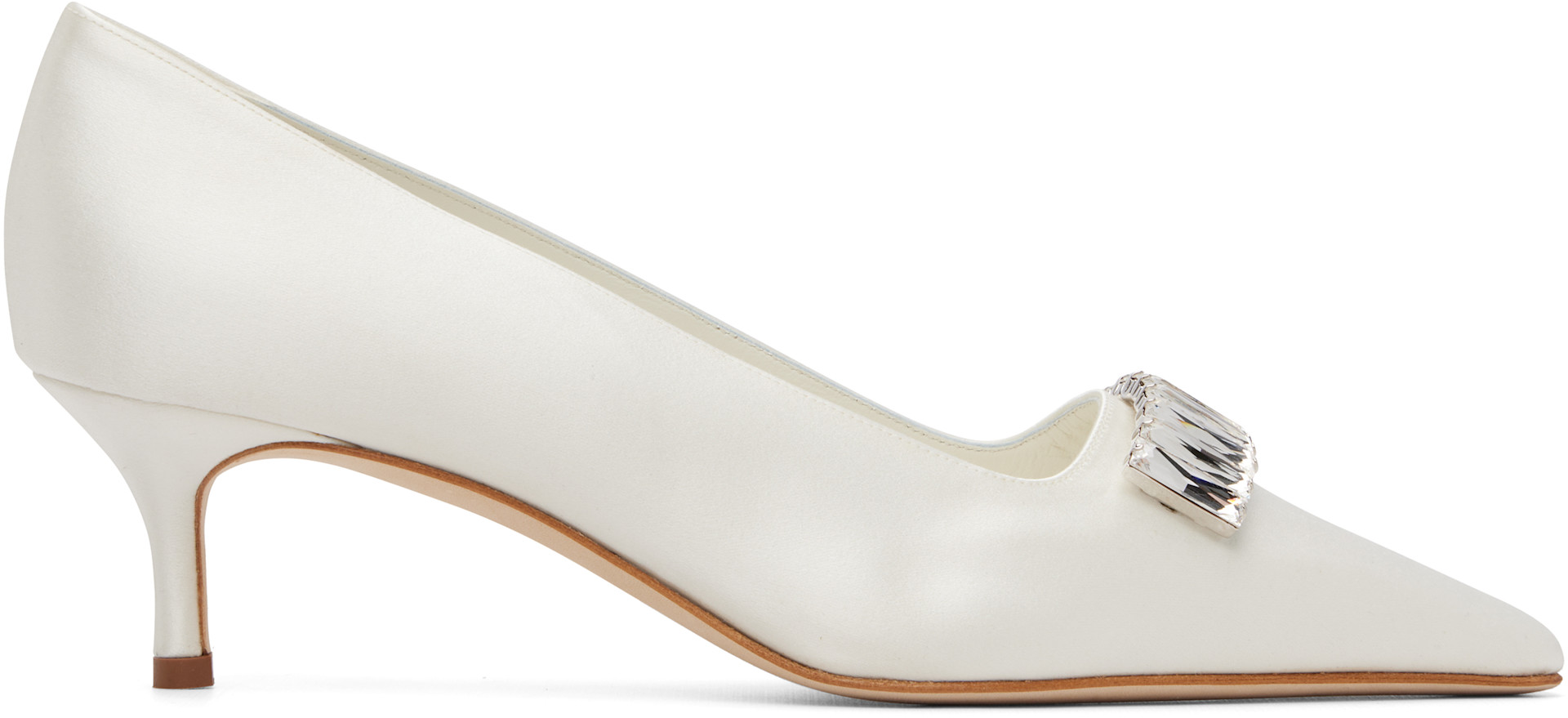 Manolo Blahnik - Chaussures à talon Bottayon blanches