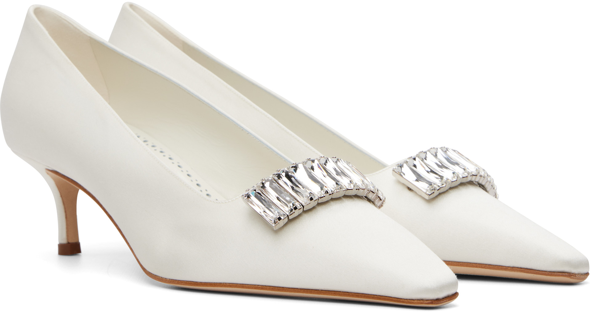 Manolo Blahnik - Chaussures à talon Bottayon blanches