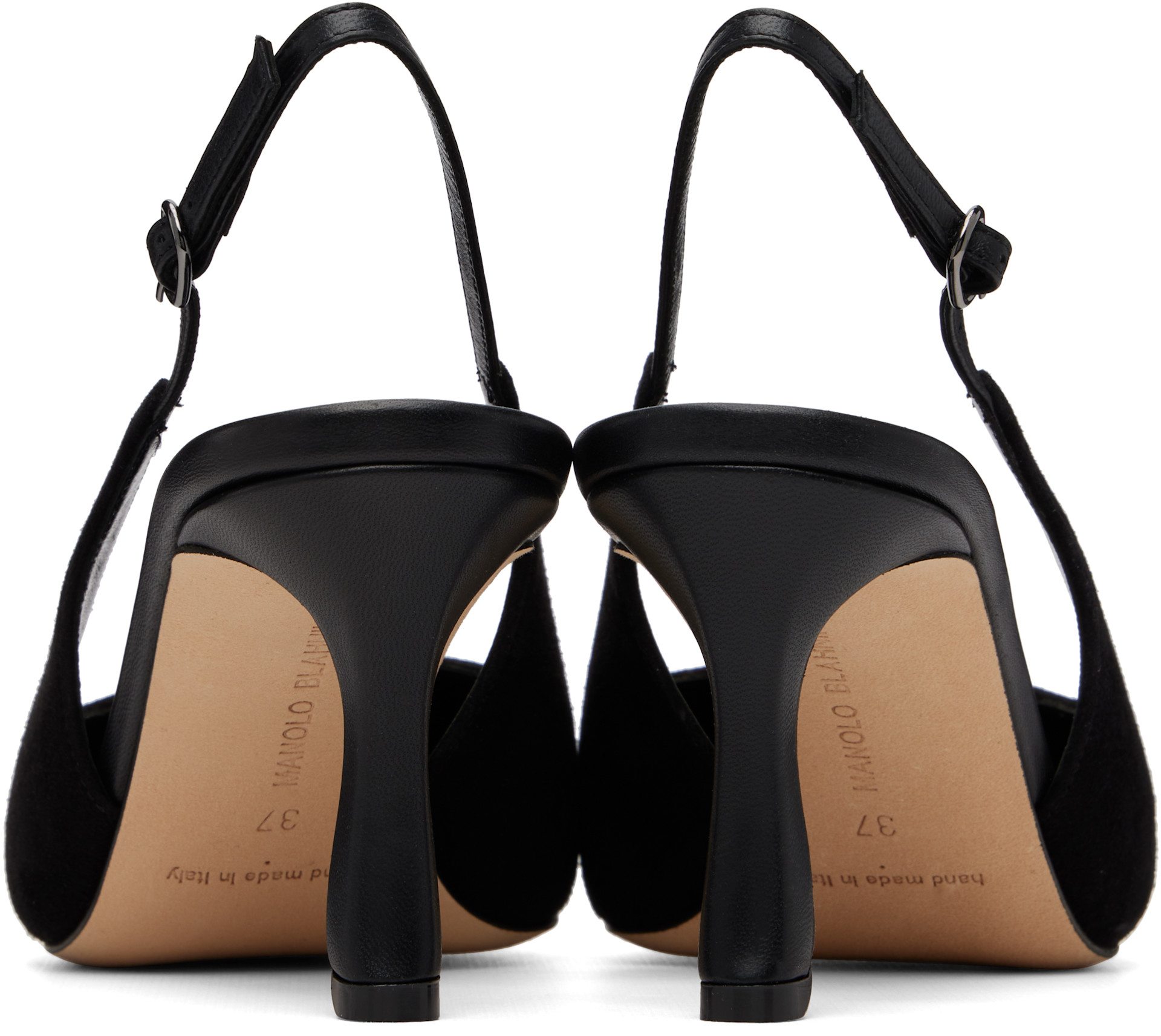 【新品未使用】MANOLO BLAHNIK LIGRA ブラック 39 Manolo Blahnik: Black Alexapla Heels | SSENSE