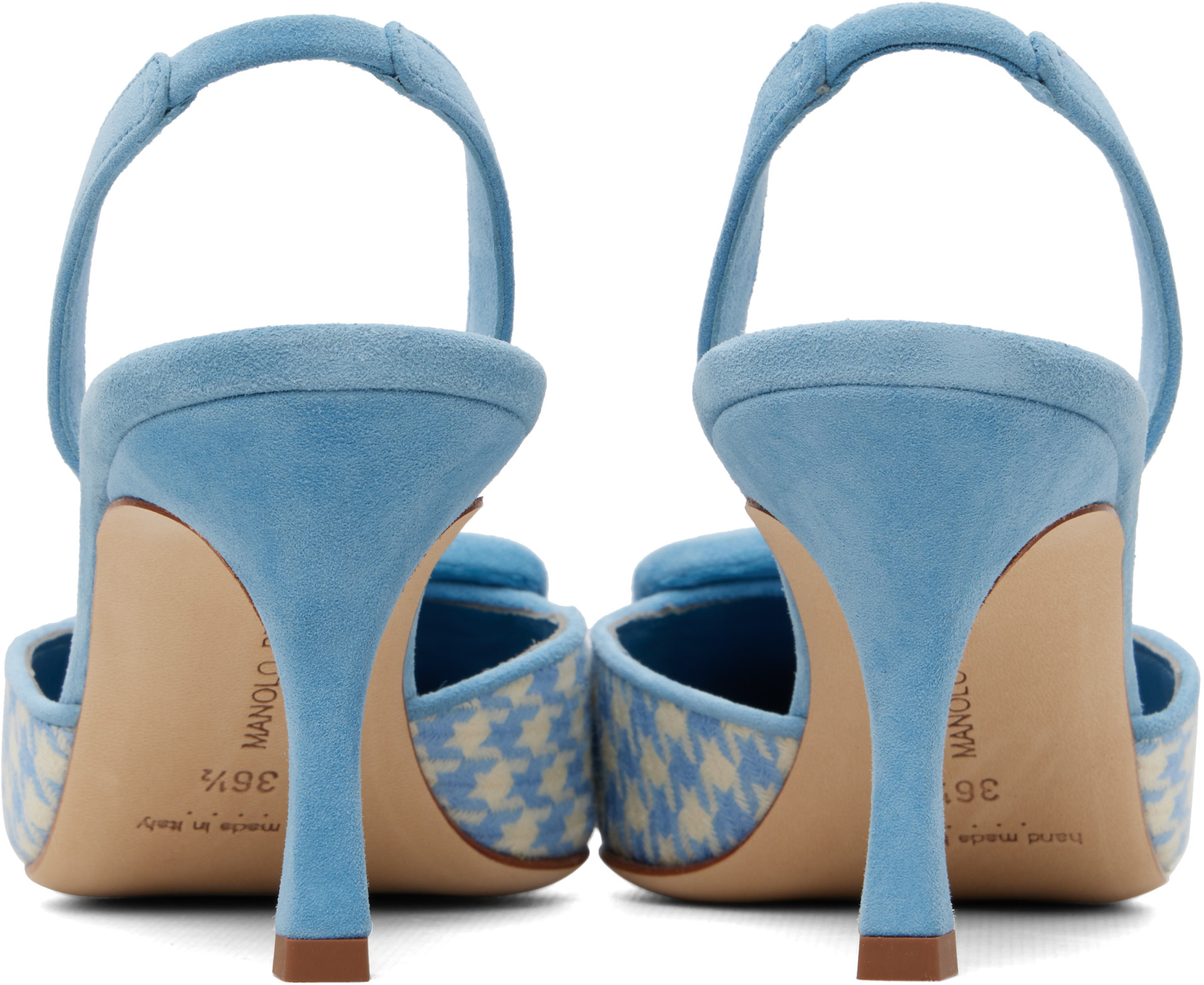 Manolo Blahnik - Escarpins Mayslibi bleu et blanc