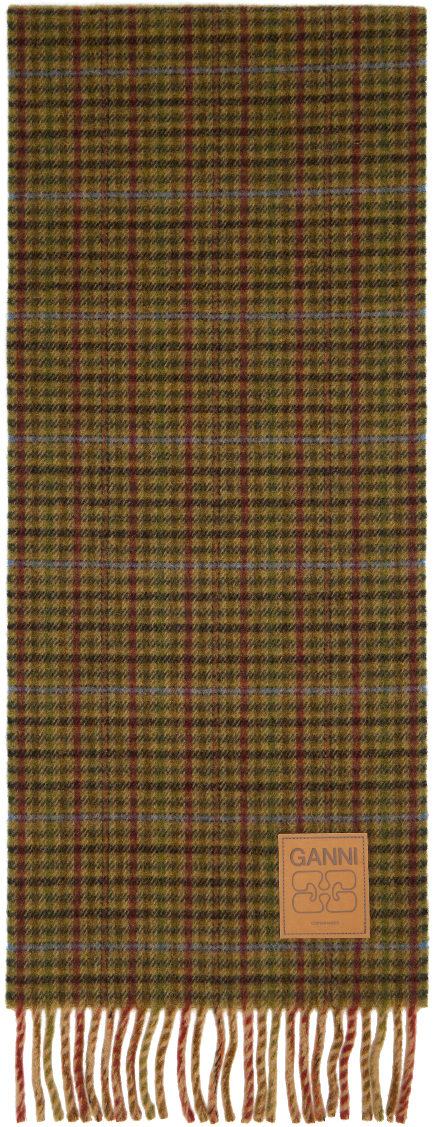 GANNI - Multicolor Mini Check Wool Scarf