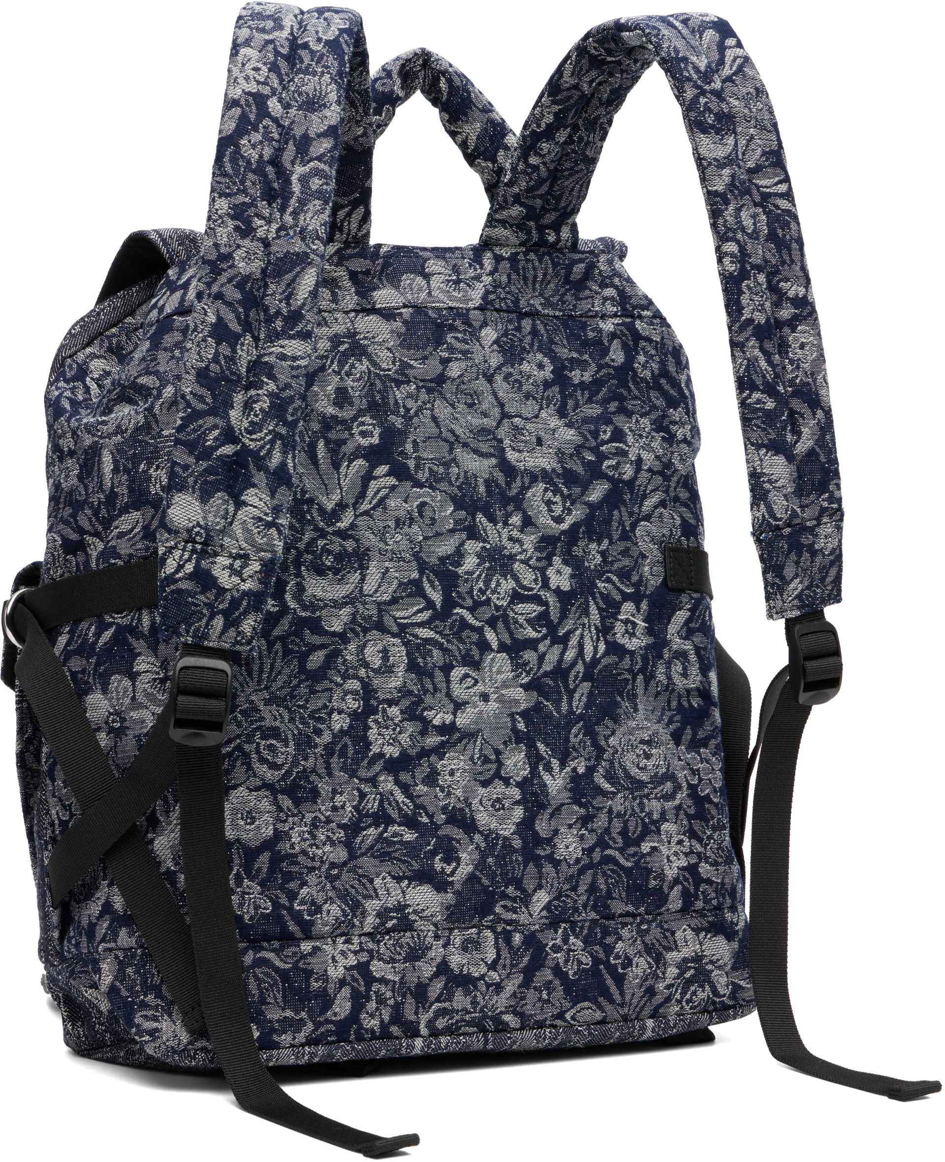 GANNI - Sac à dos Re-Tech bleu à patchwork