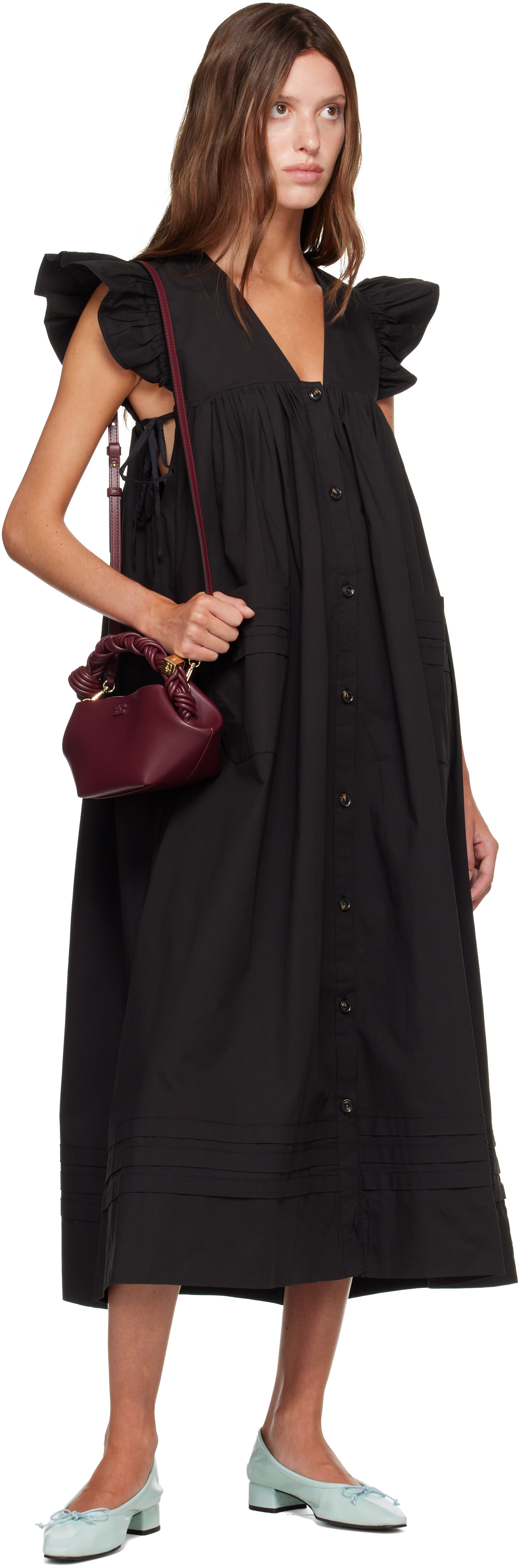 GANNI - Mini sac bourgogne - Bou