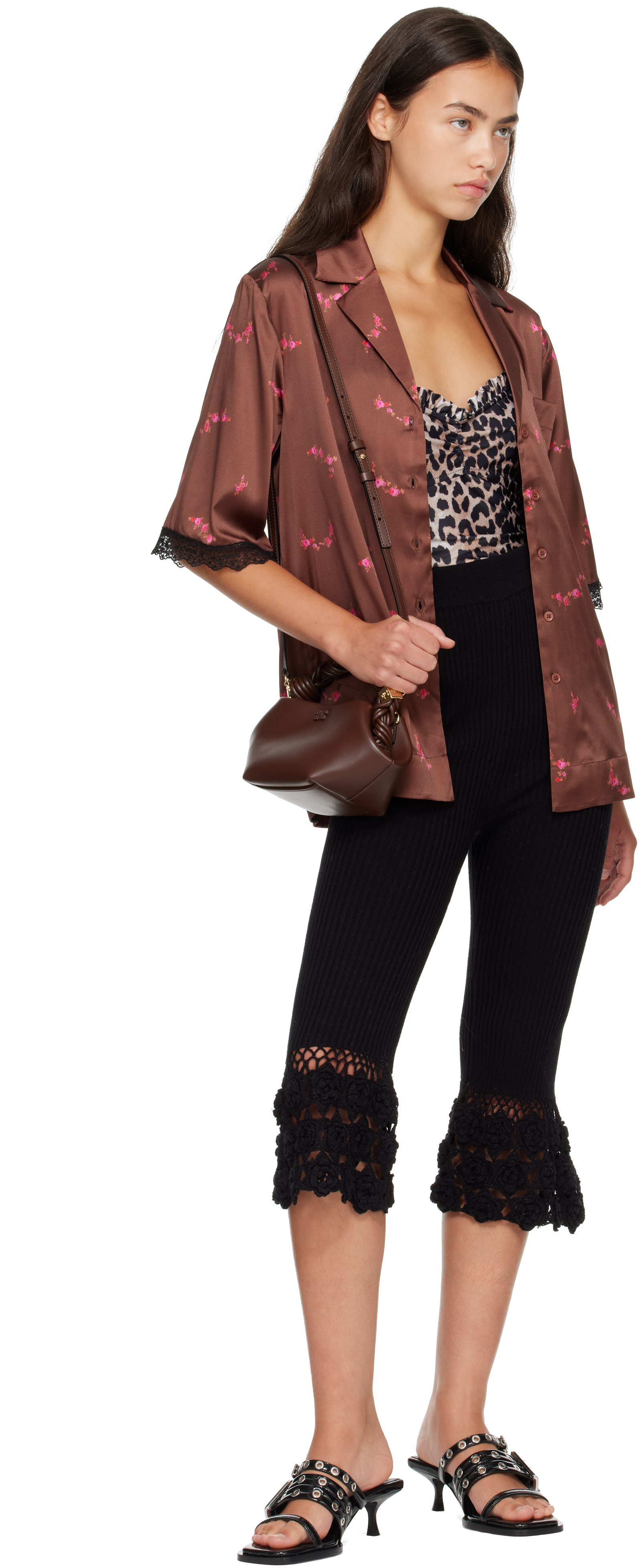 GANNI - Mini sac brun - Bou