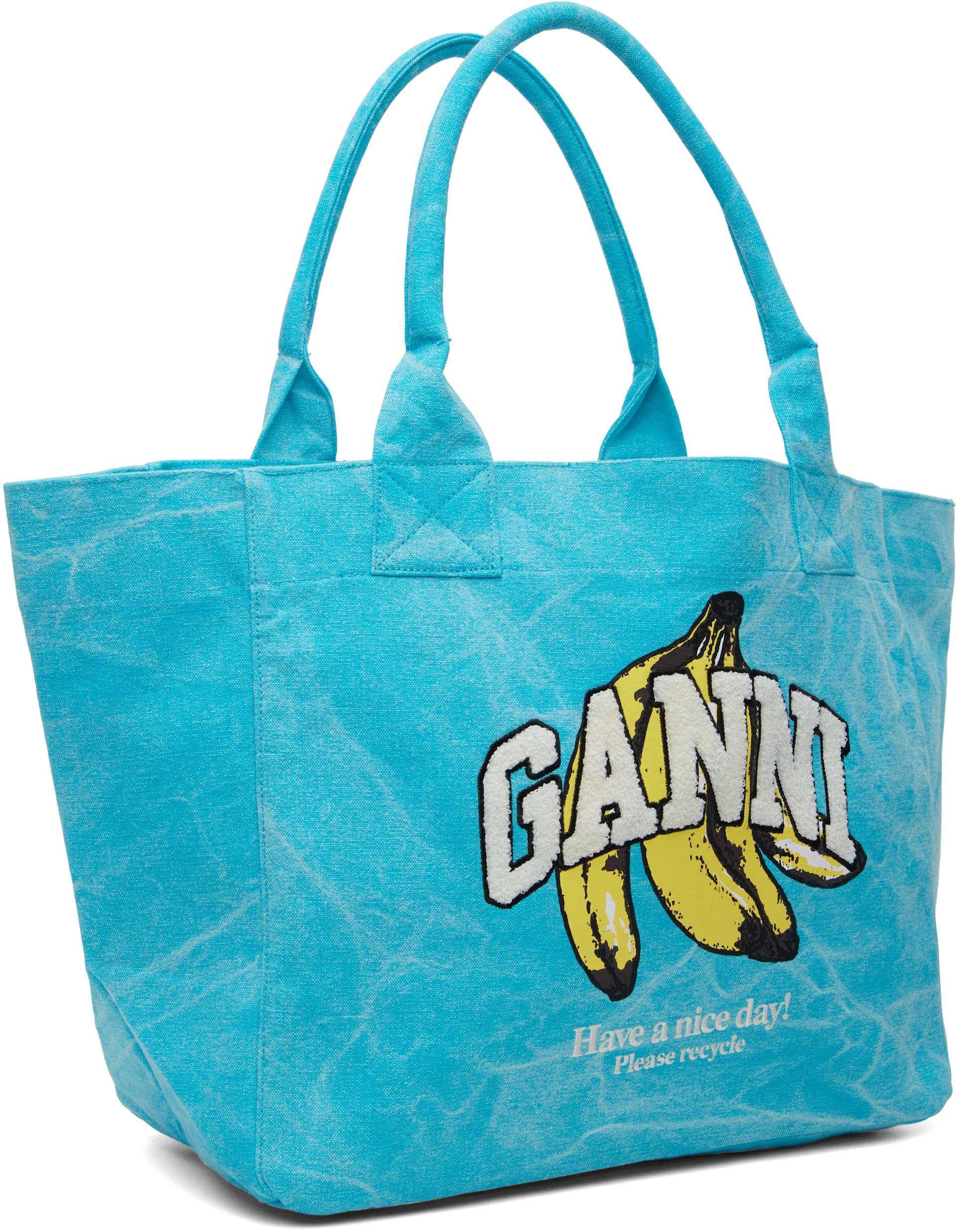 GANNI - Très grand cabas bleu