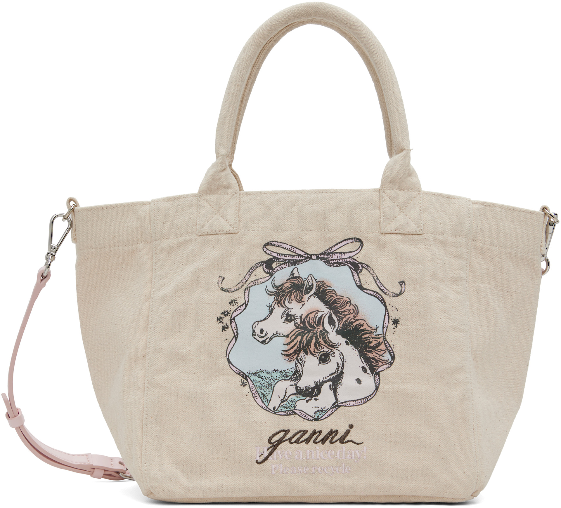 GANNI - Petit cabas Easy beige