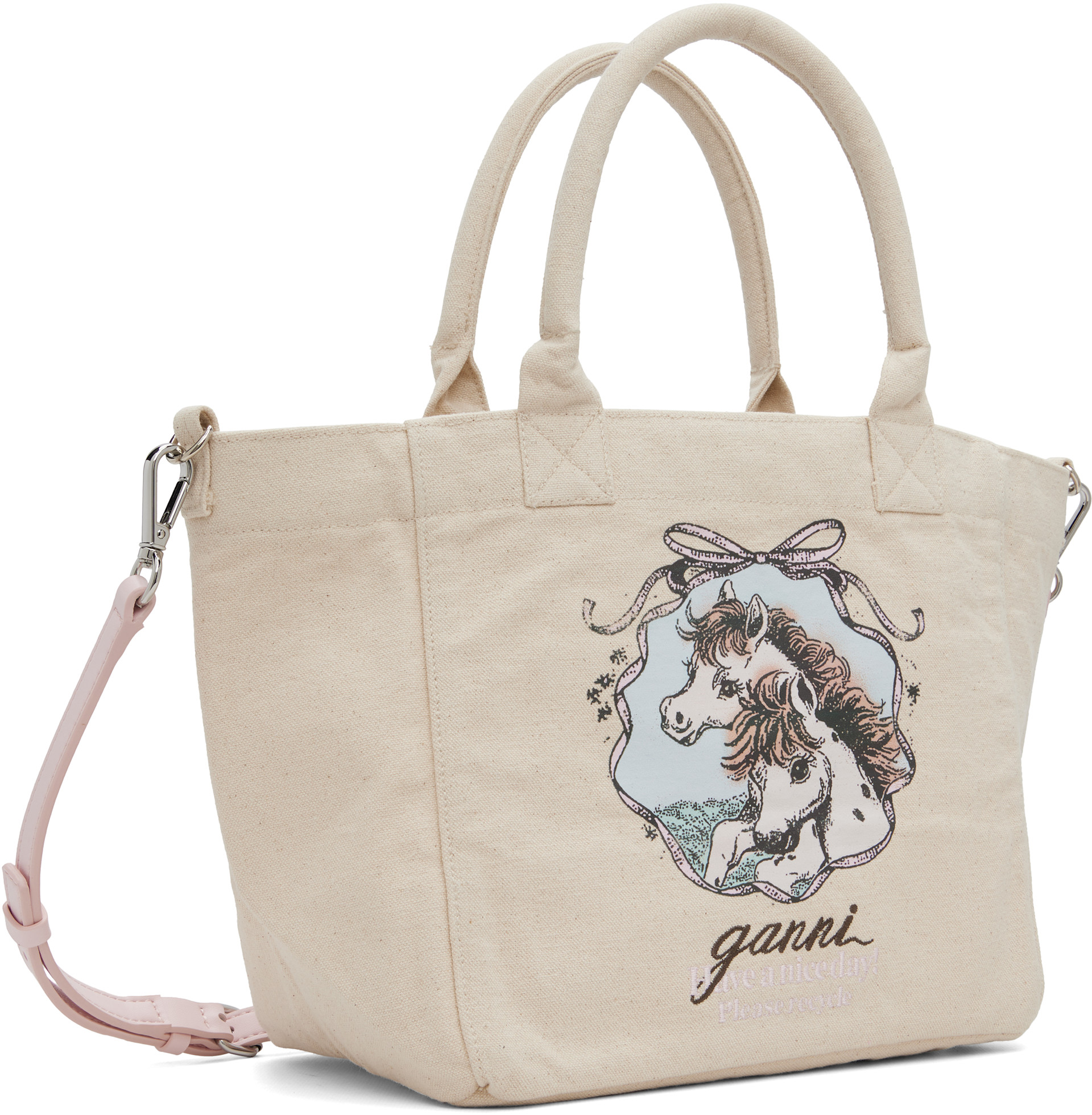 GANNI - Petit cabas Easy beige