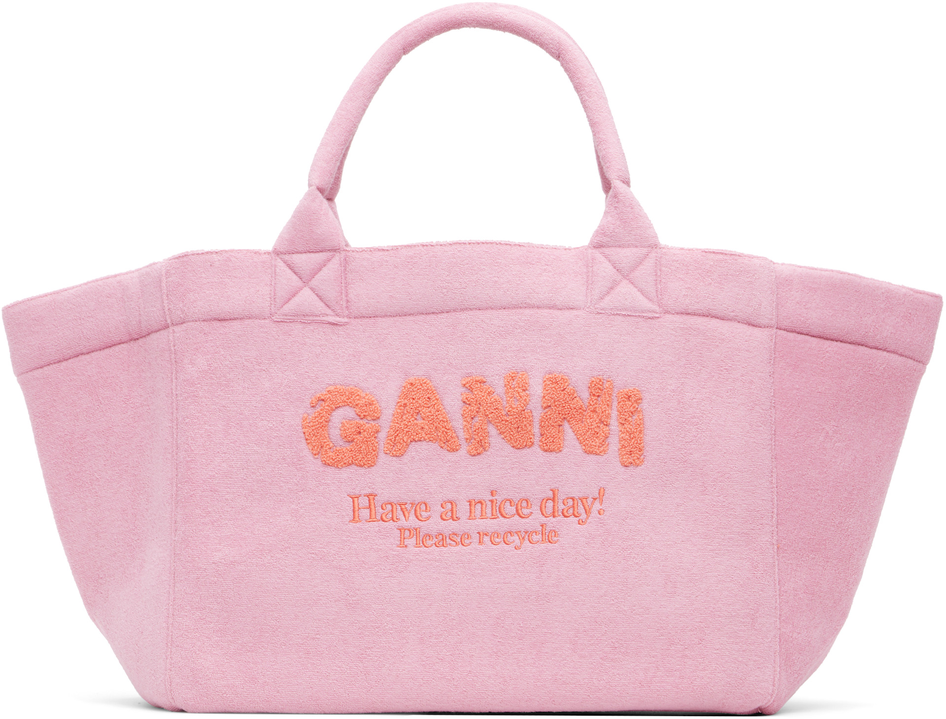 GANNI: Pink & Orange Reversible XXL Tote | SSENSE