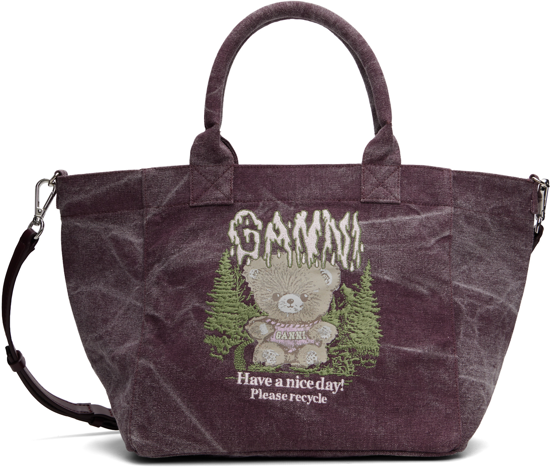 GANNI - Petit cabas mauve