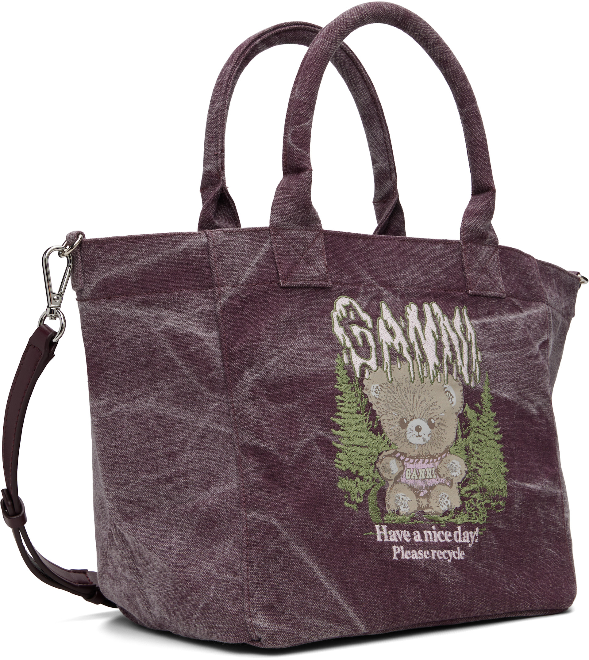 GANNI - Petit cabas mauve