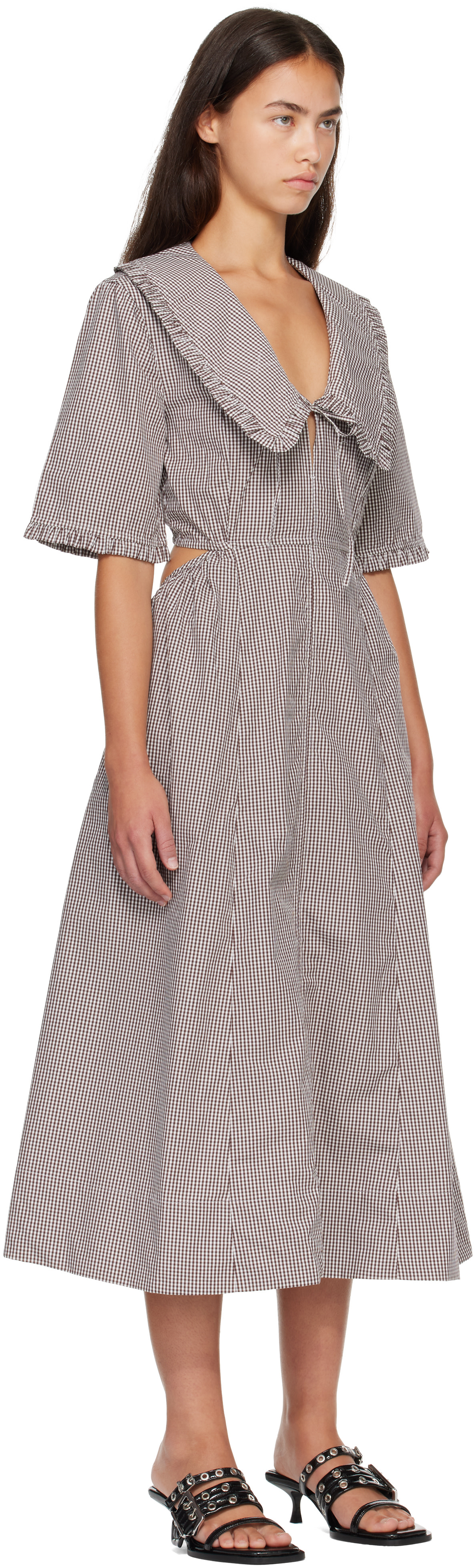 crochet hallow dress Bernet Hollow Out Navy Blue Spaghetti Straps This womens maxi dress to translate Lenght:Regular