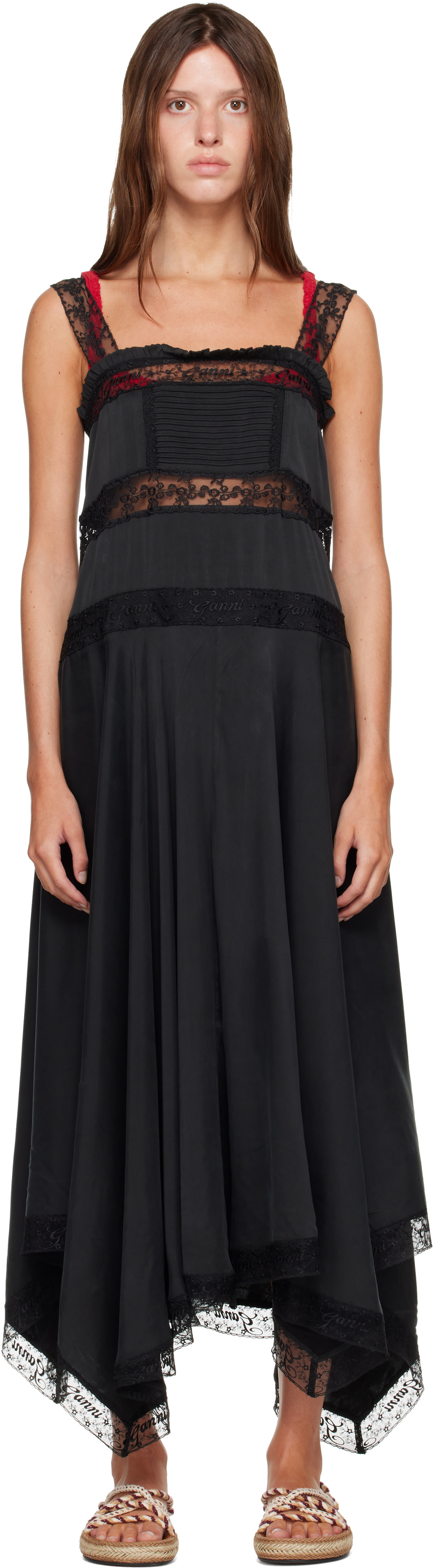 ganni black dress Taffeta in making it a great option for women looking for a stylish and functional dress. STRETCH COTTON DRESS
