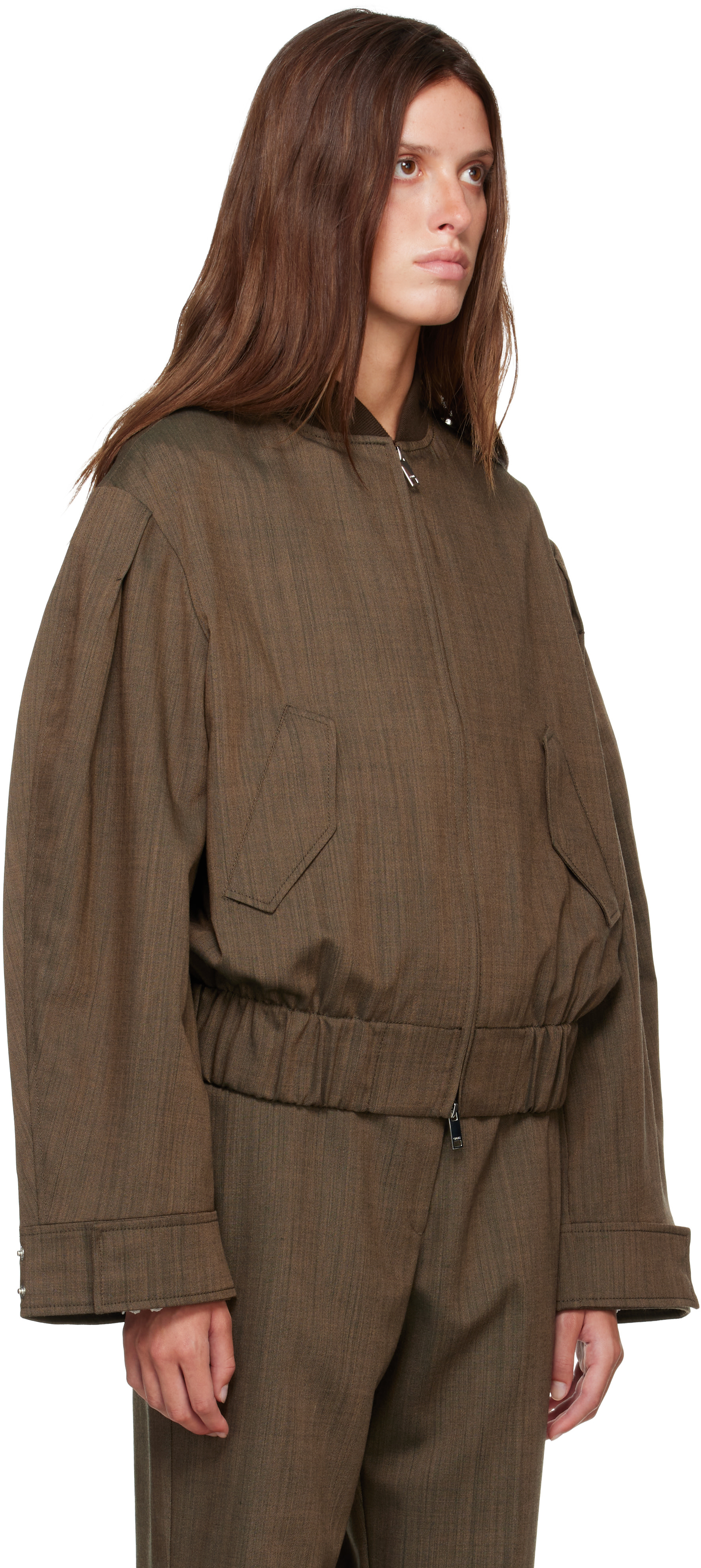 ganni-brown-wool-melange-