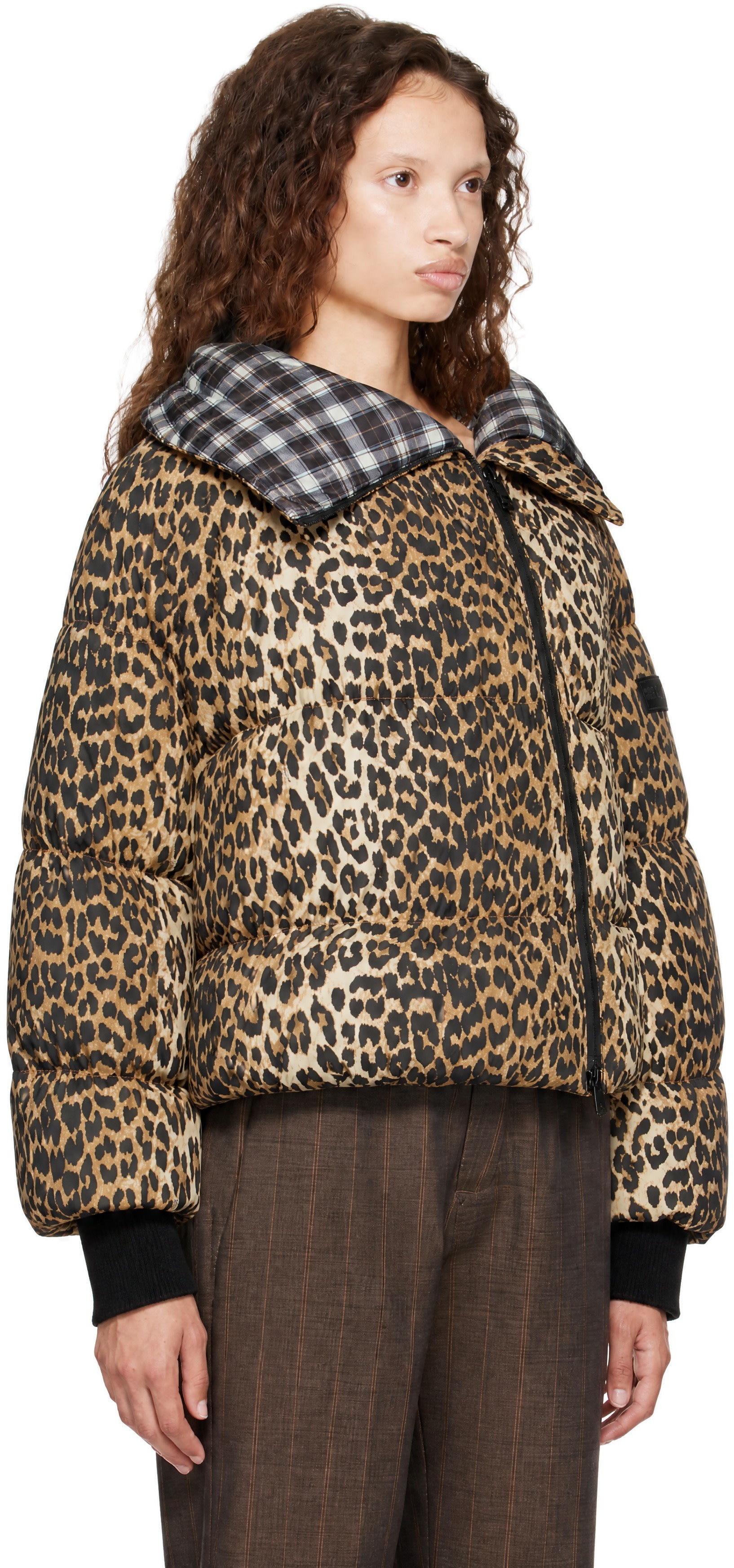 GANNI - Brown Future Nylon Down Puffer Jacket