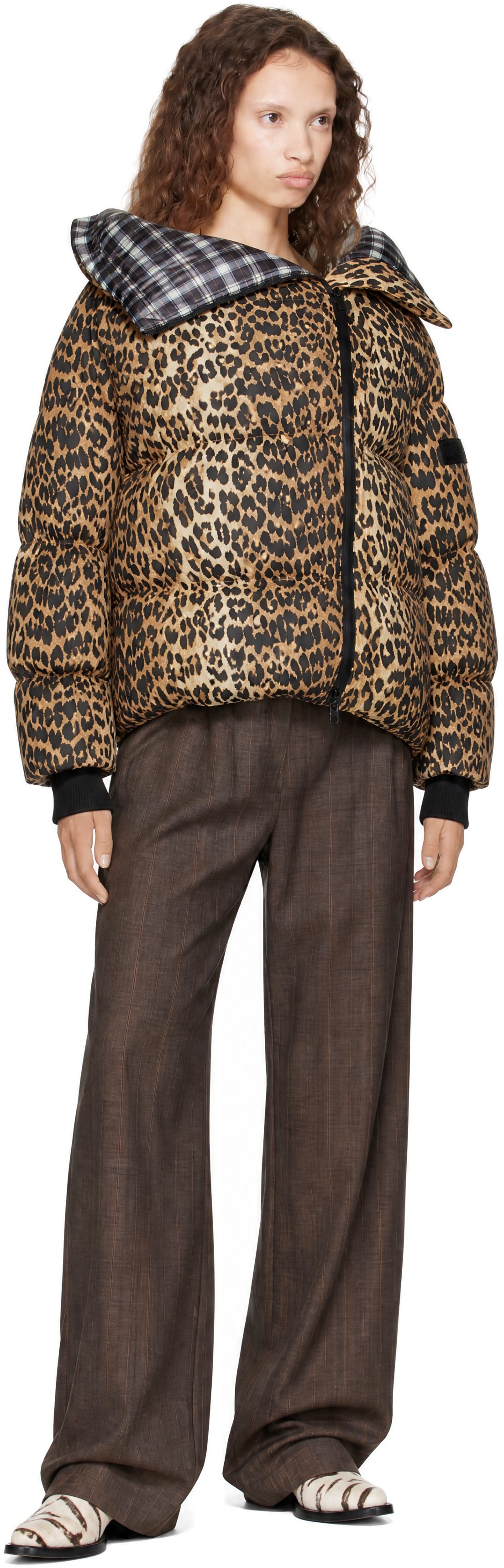 GANNI - Brown Future Nylon Down Puffer Jacket