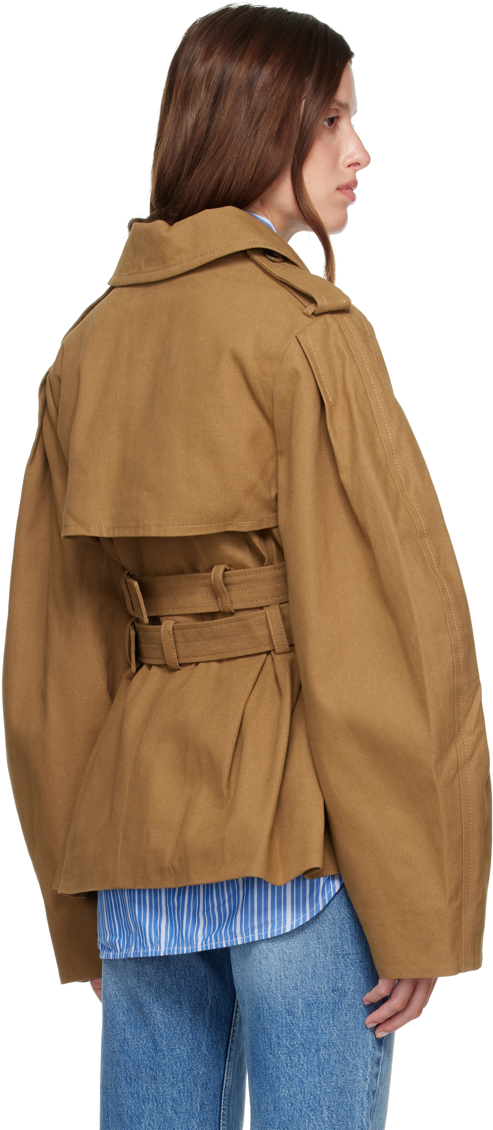 GANNI - Blouson beige en canevas