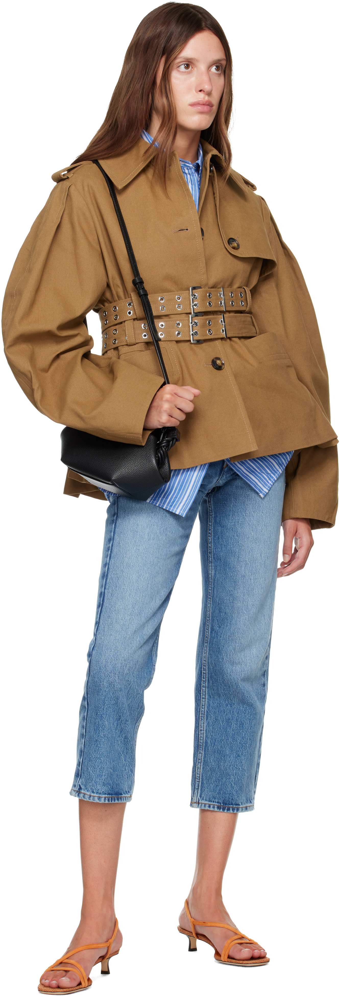 GANNI - Blouson beige en canevas