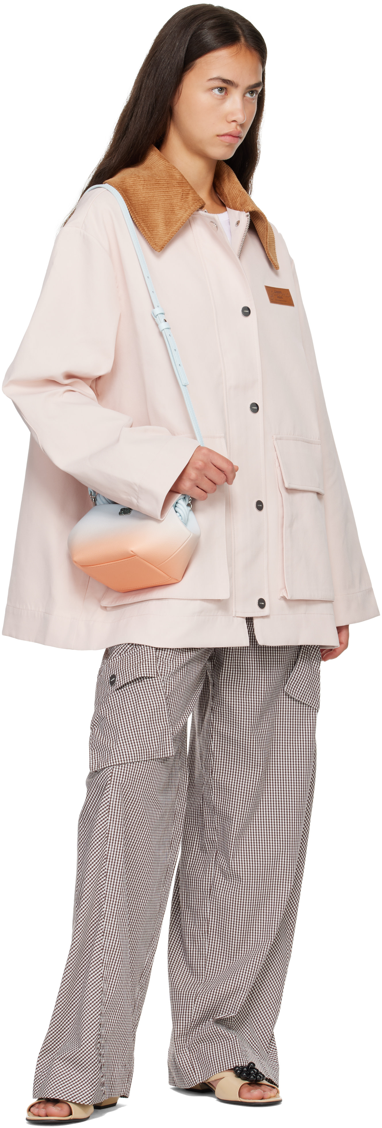 GANNI - Blouson rose en sergé