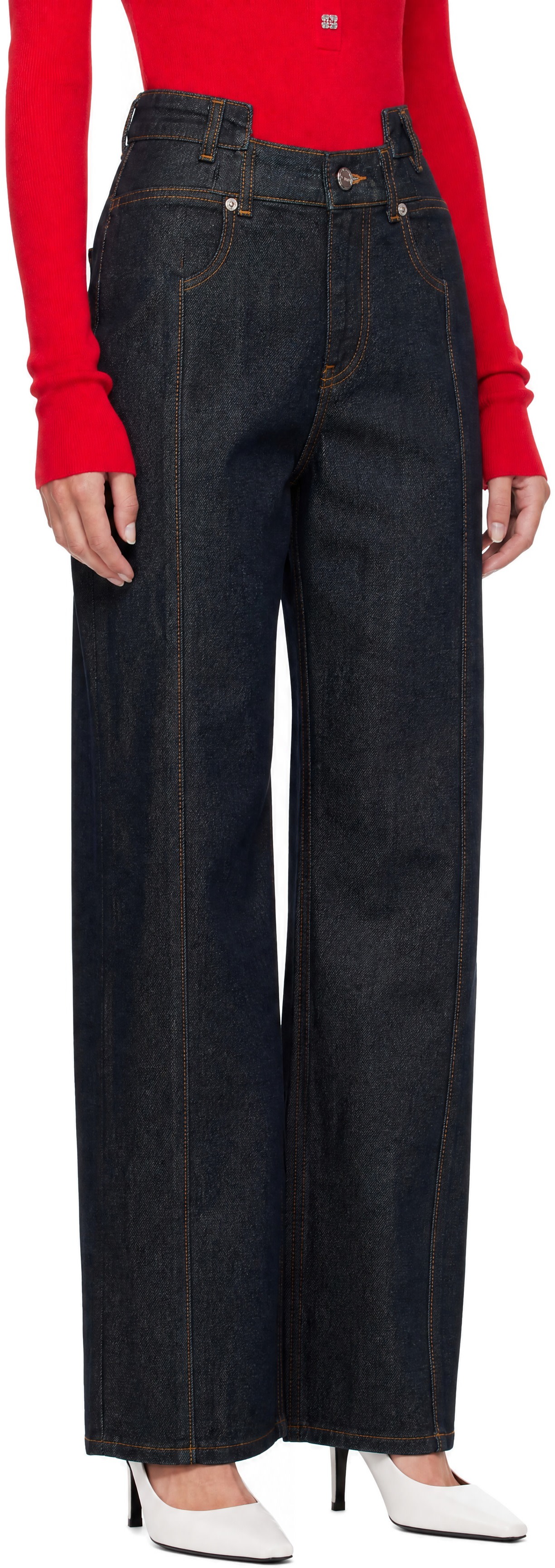 GANNI - Blue Fold Jeans