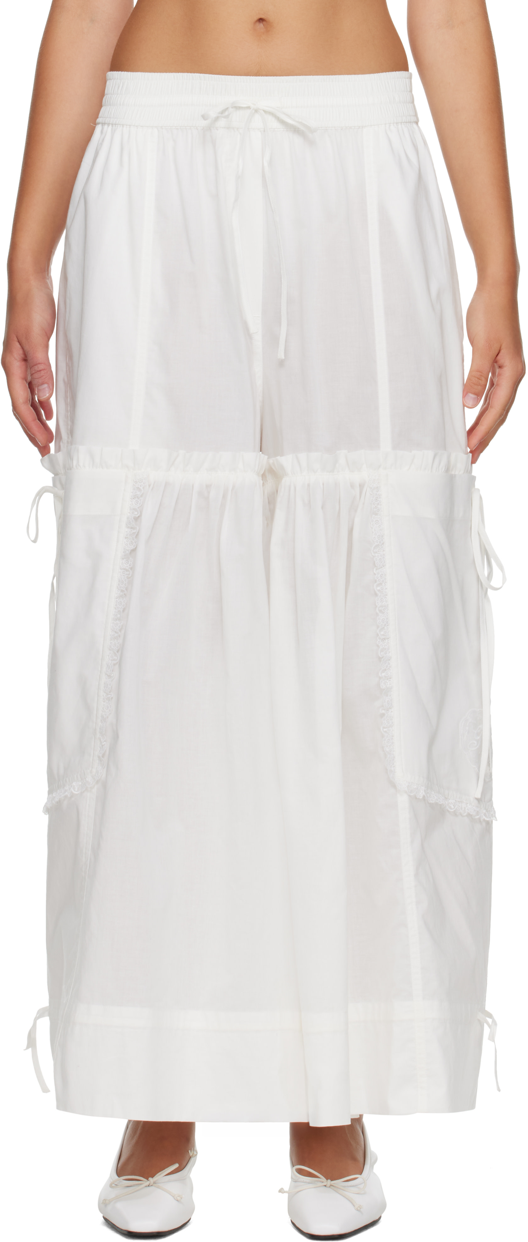 GANNI - Pantalon blanc en coton