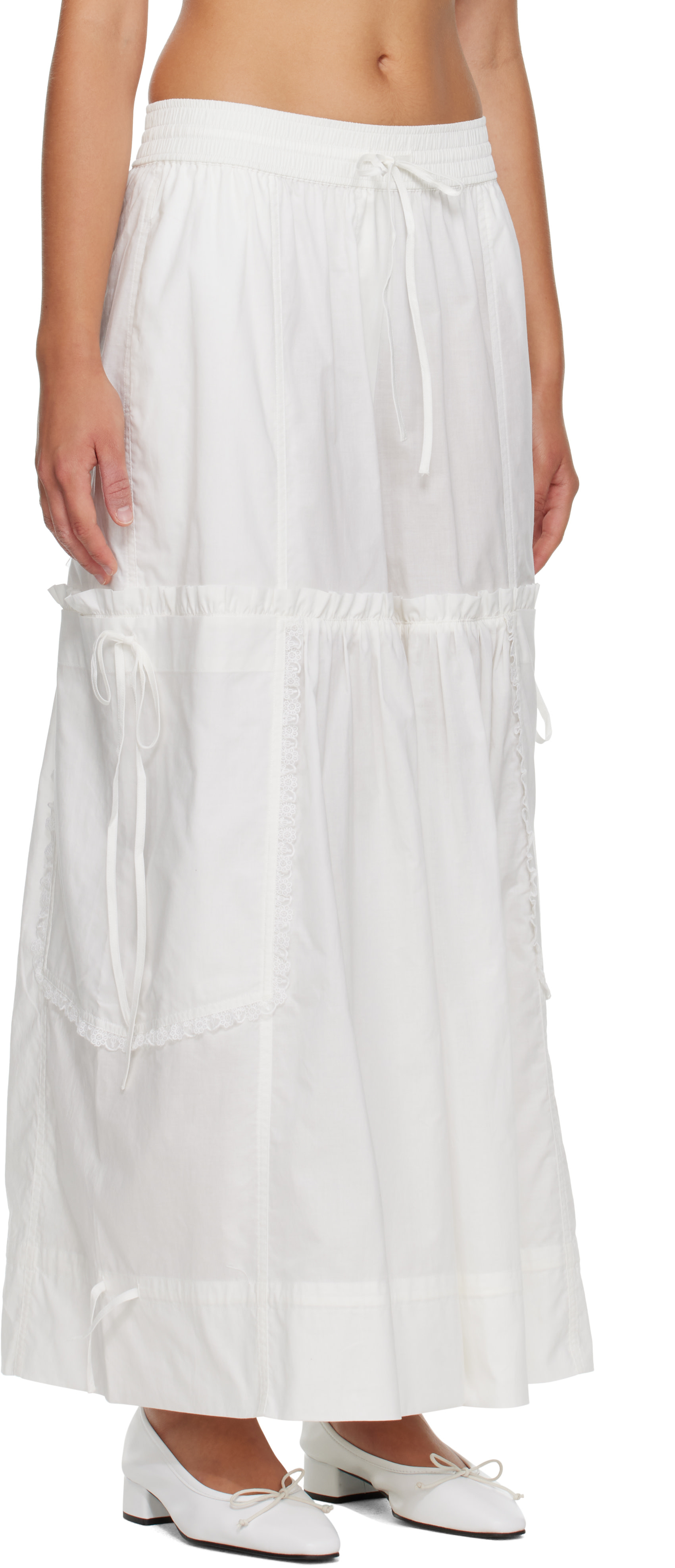 GANNI - Pantalon blanc en coton