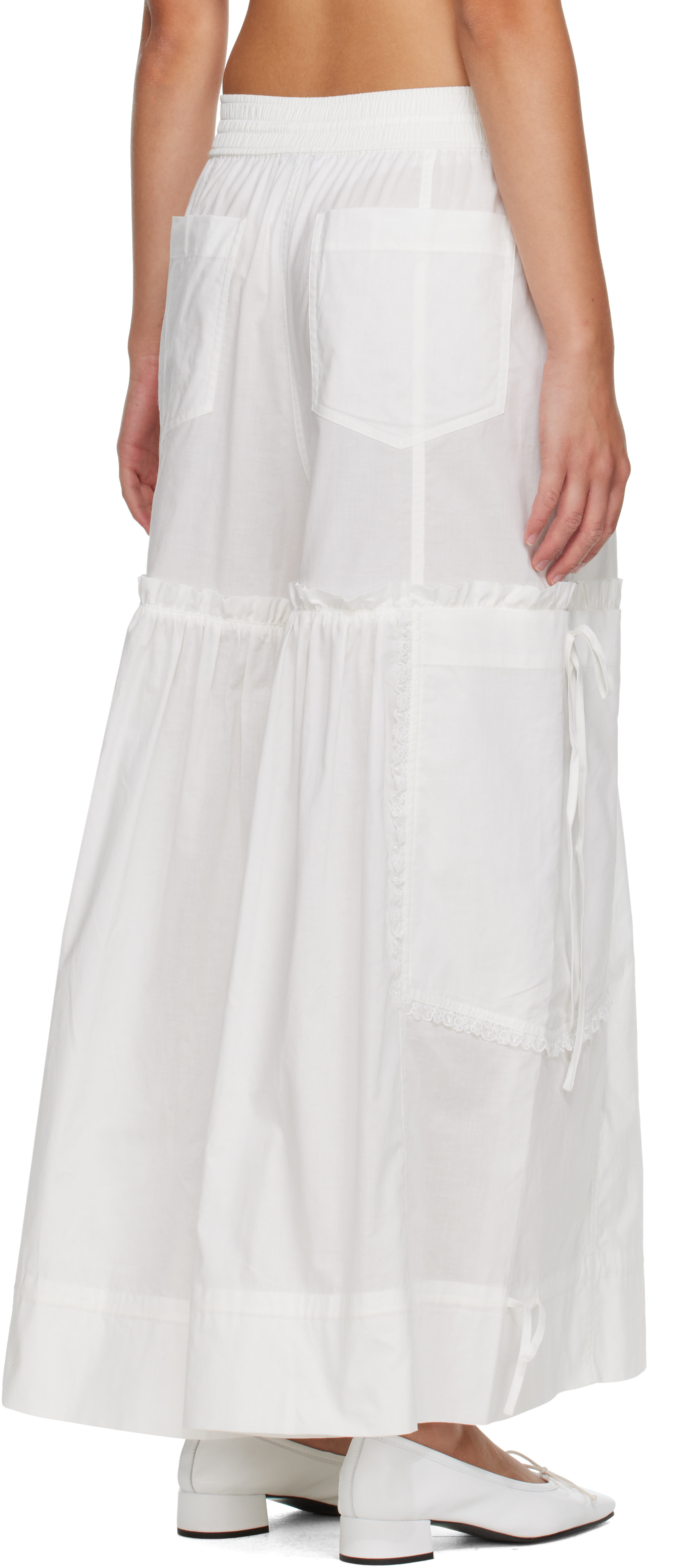 GANNI - Pantalon blanc en coton
