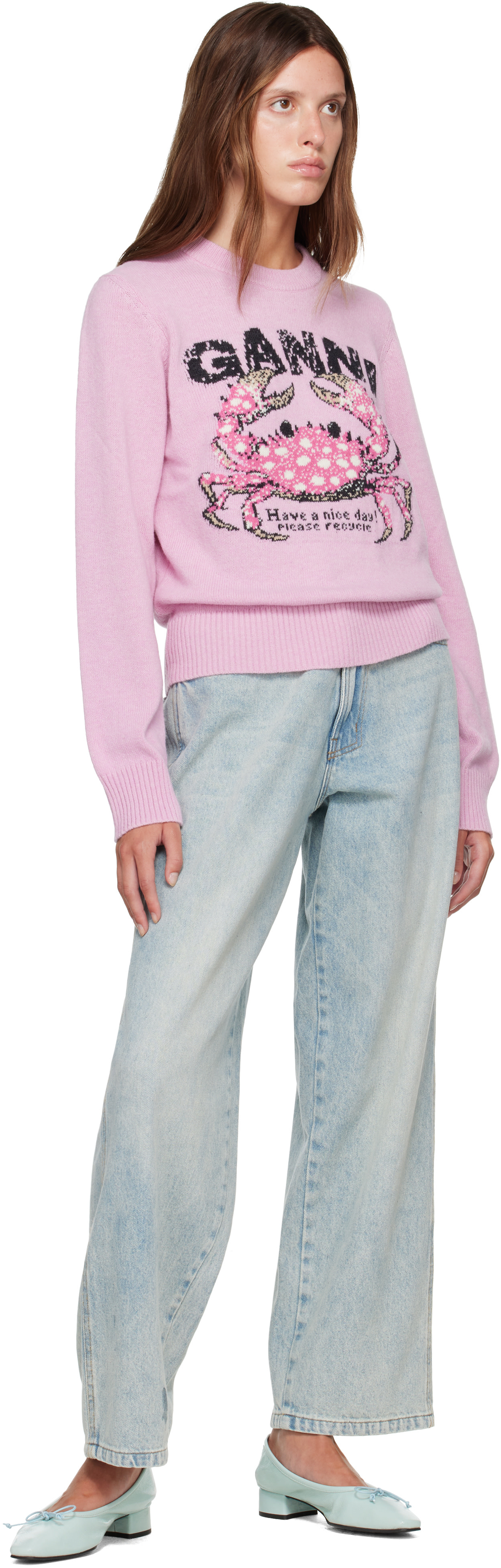 GANNI: Pink Crab Sweater | SSENSE