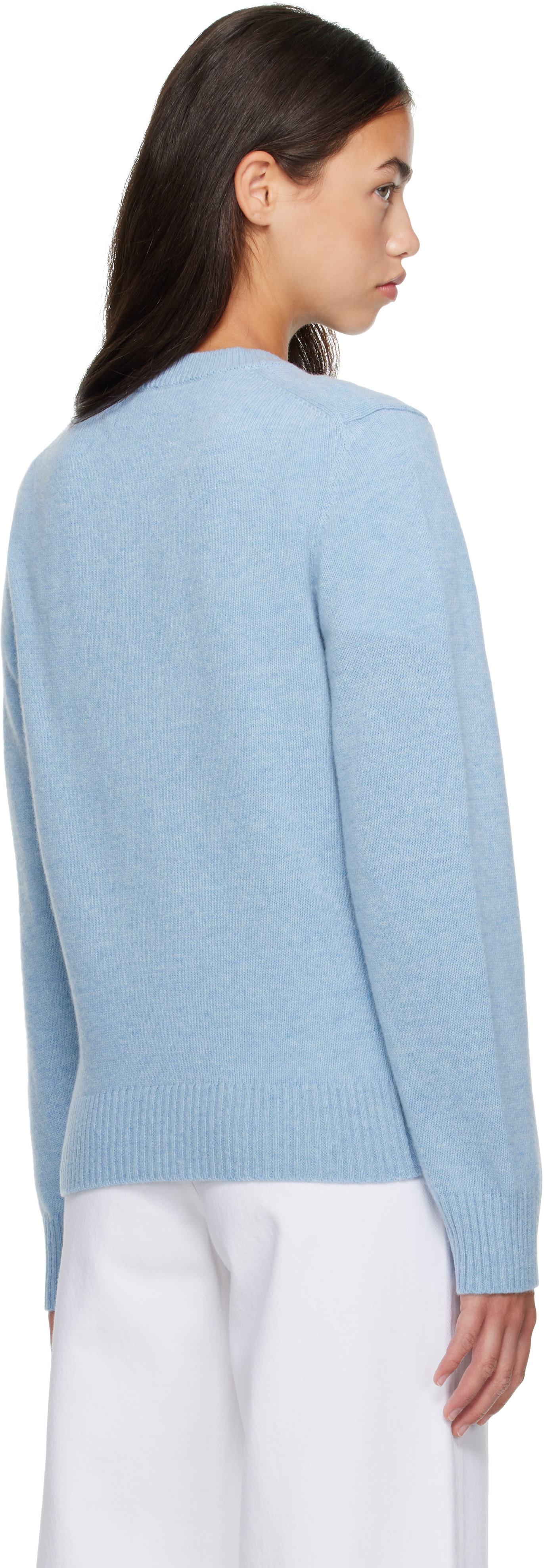 GANNI - Pull bleu en laine à image de sirène