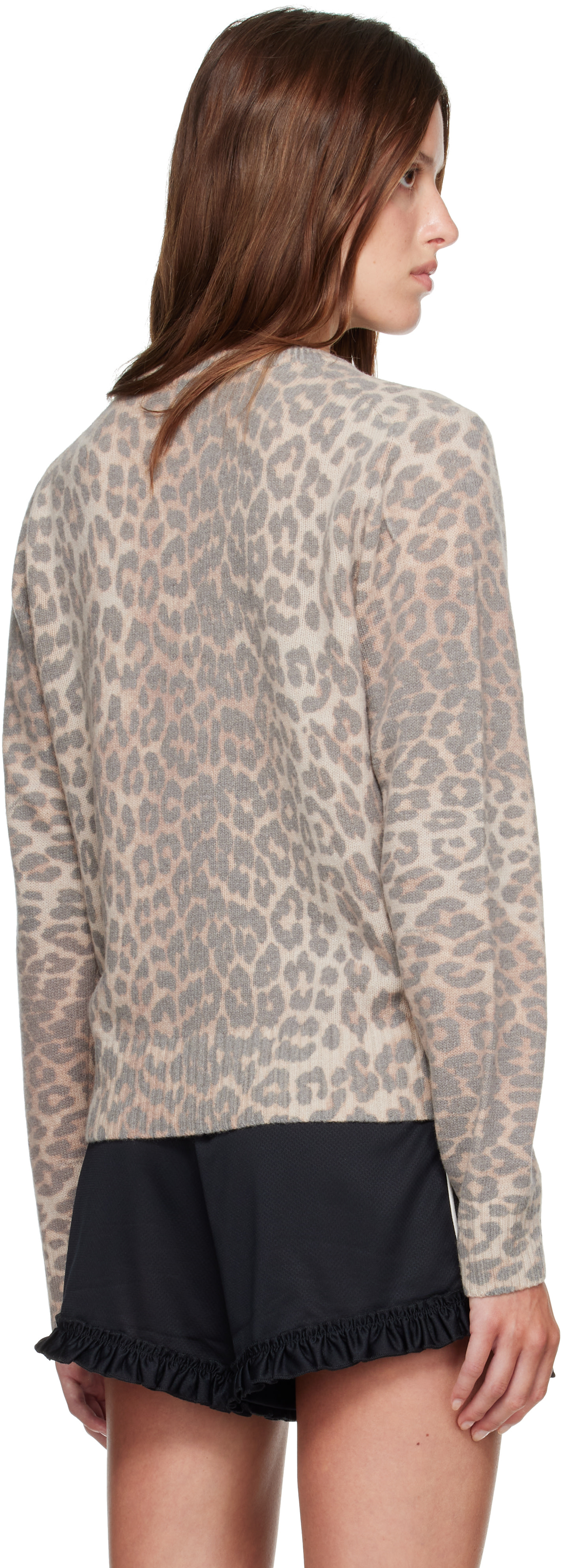 GANNI - Pull beige à image de tigre