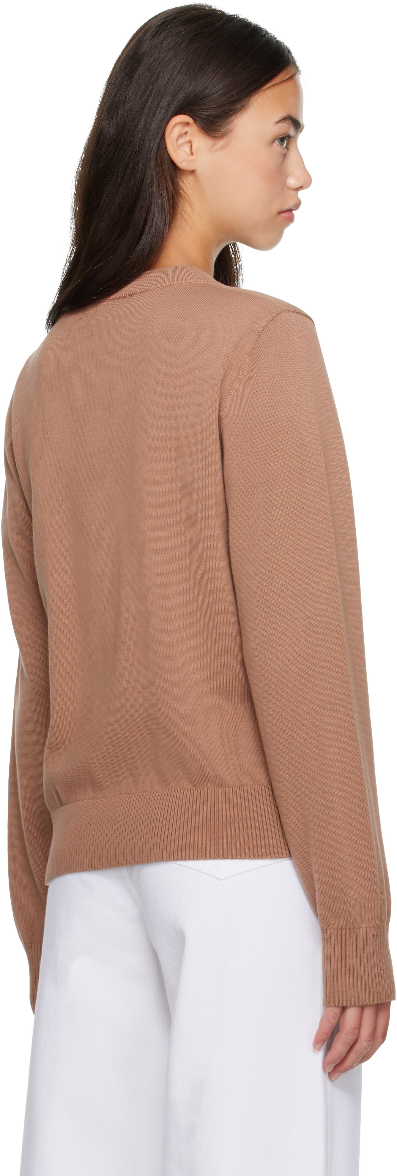 GANNI - Pull brun clair à image de cerises
