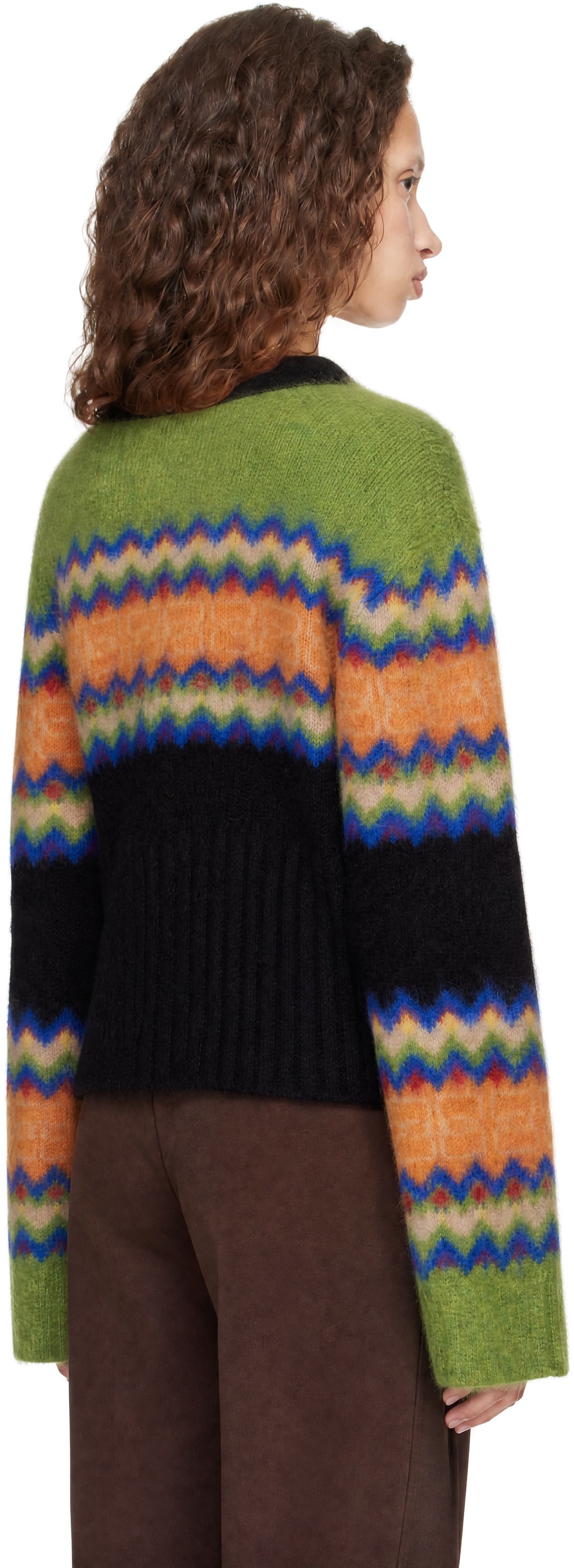 GANNI - Pull Fairisle vert en alpaga