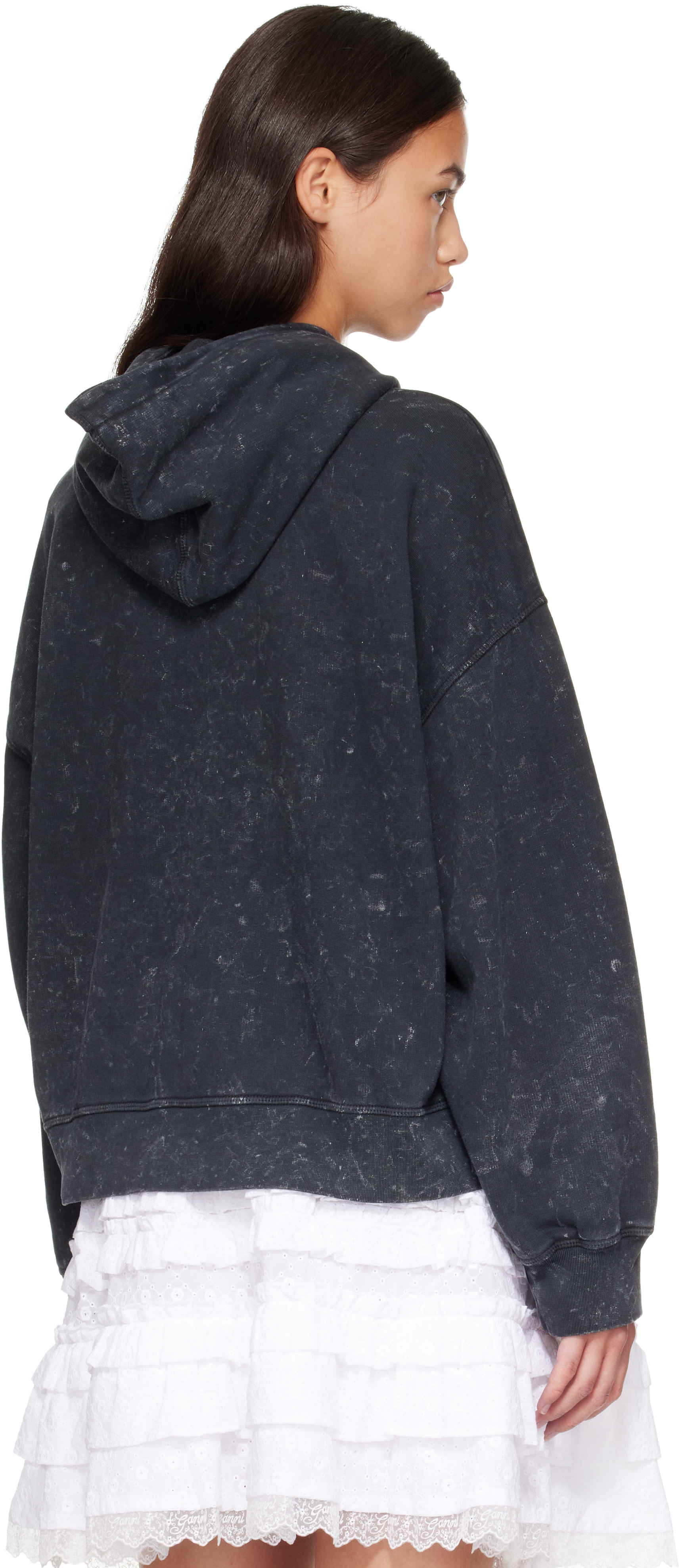 GANNI - Pull à capuche gris à effet délavé - Isoli