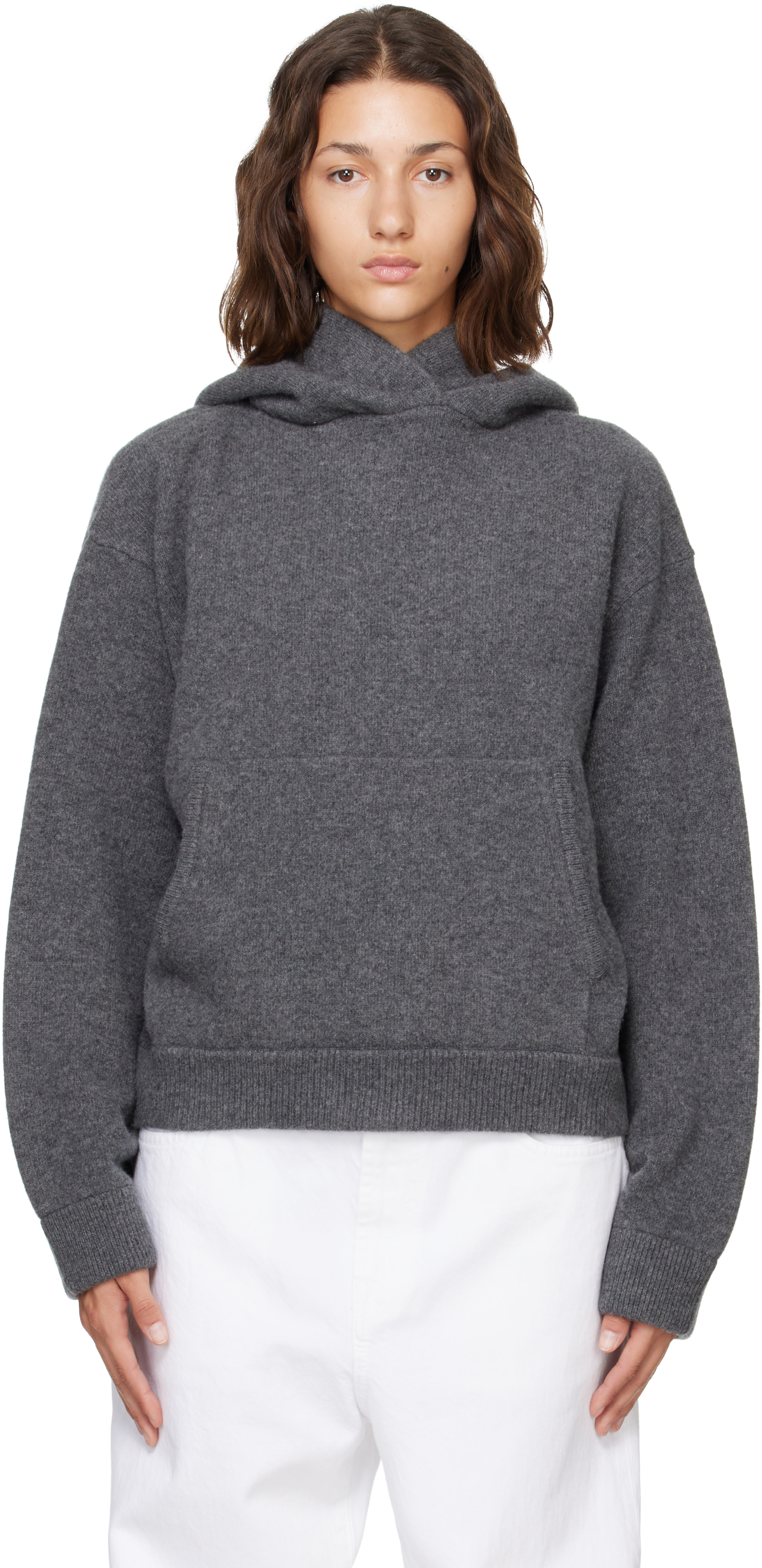 Róhe - Pull à capuche Kangaroo gris