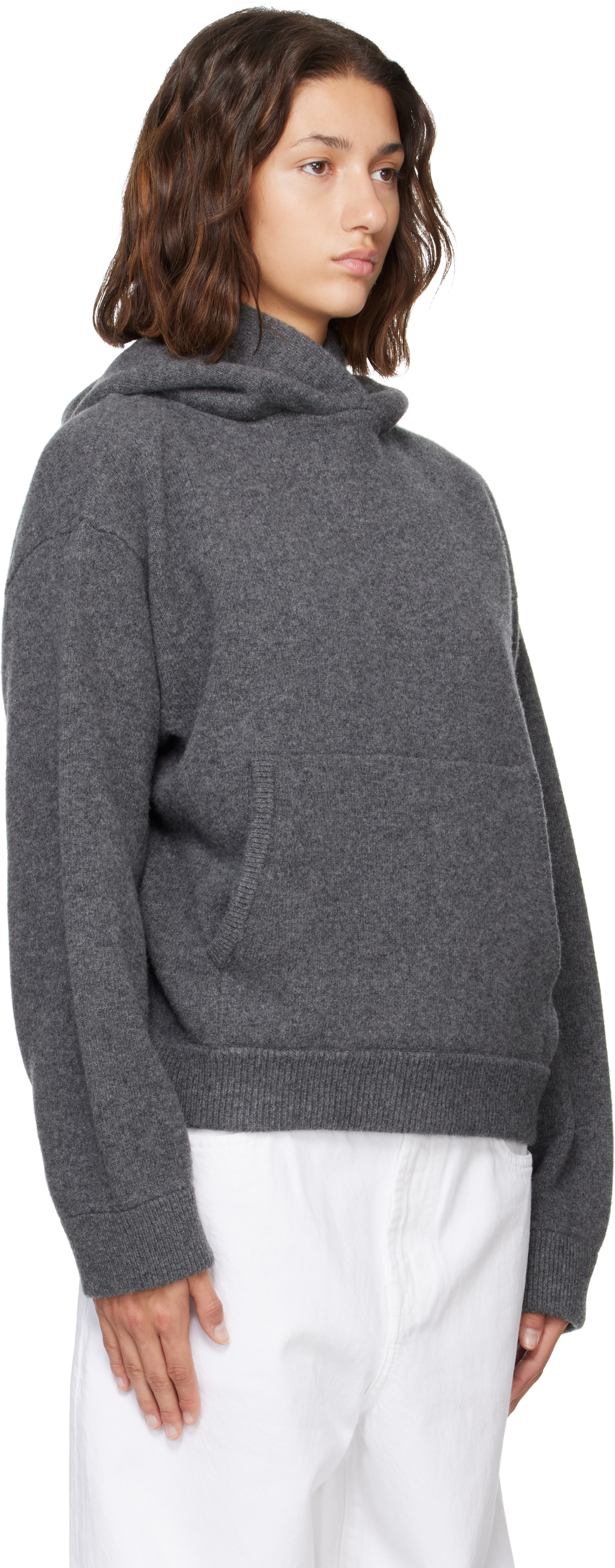 Róhe - Pull à capuche Kangaroo gris