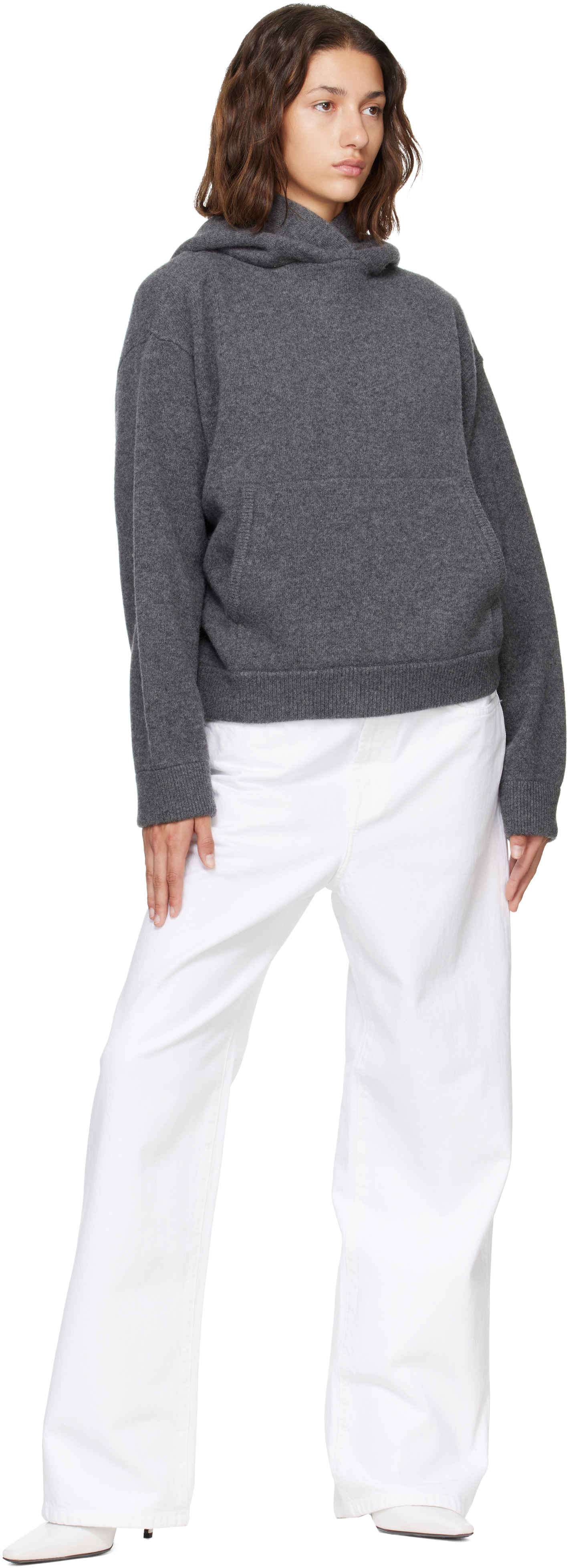 Róhe - Pull à capuche Kangaroo gris