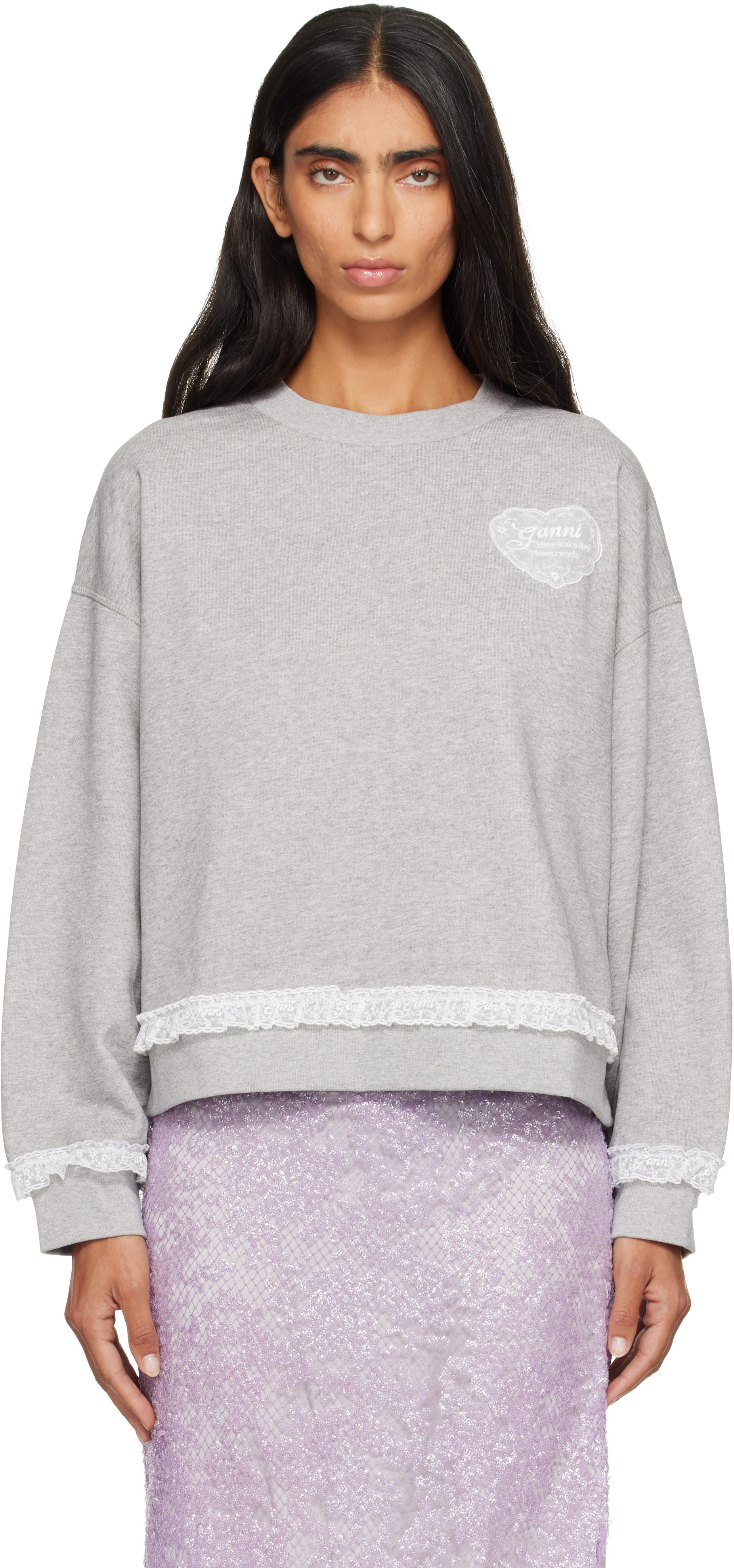GANNI - Pull molletonné gris - Isoli